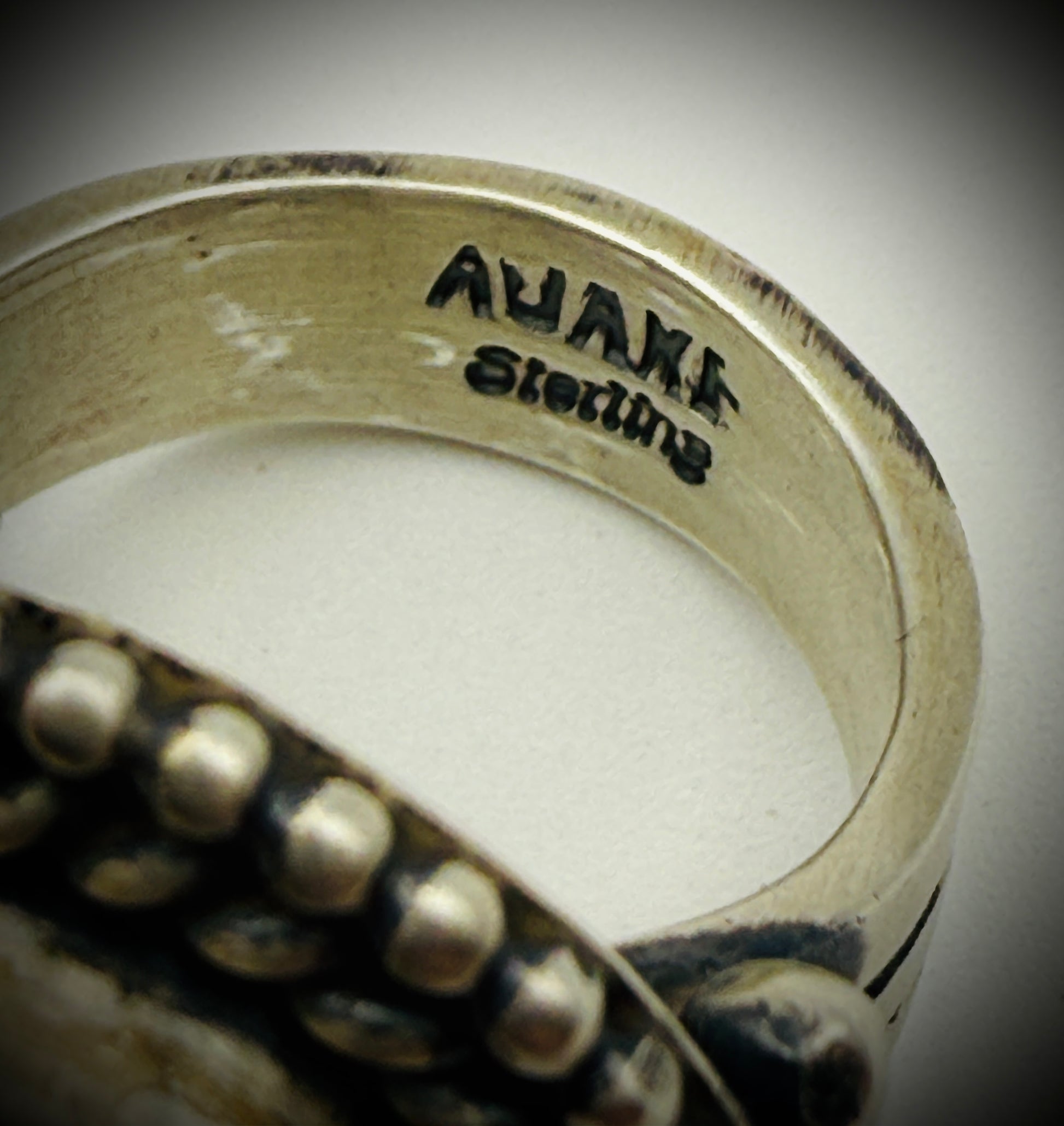 Albert Jake Navajo Sterling Turquoise Ring Sz 7, 15g – “A. Jake”