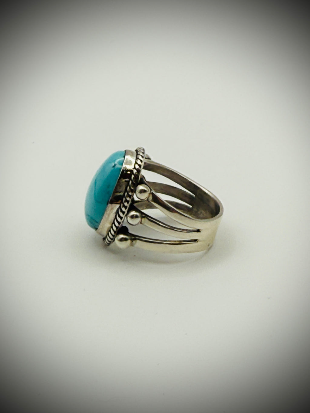 Navajo Sterling Turquoise Ring – Size 6 – Signed “Y”