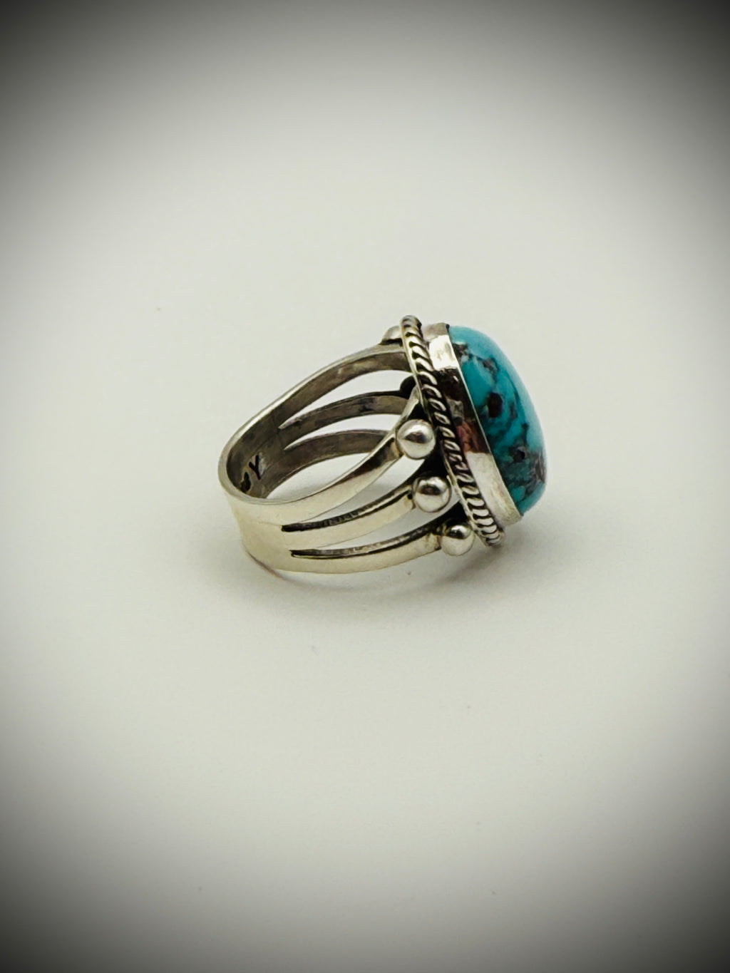 Navajo Sterling Turquoise Ring – Size 6 – Signed “Y”