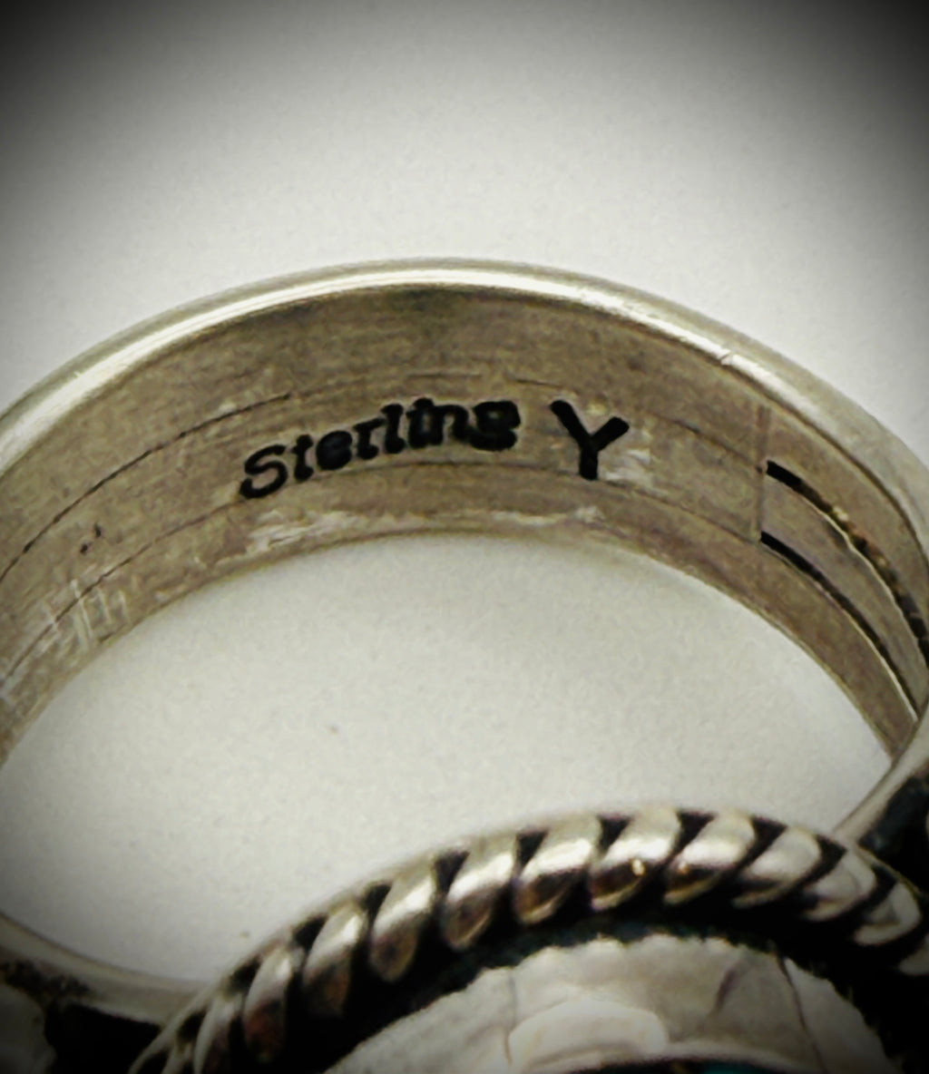 Navajo Sterling Turquoise Ring – Size 6 – Signed “Y”