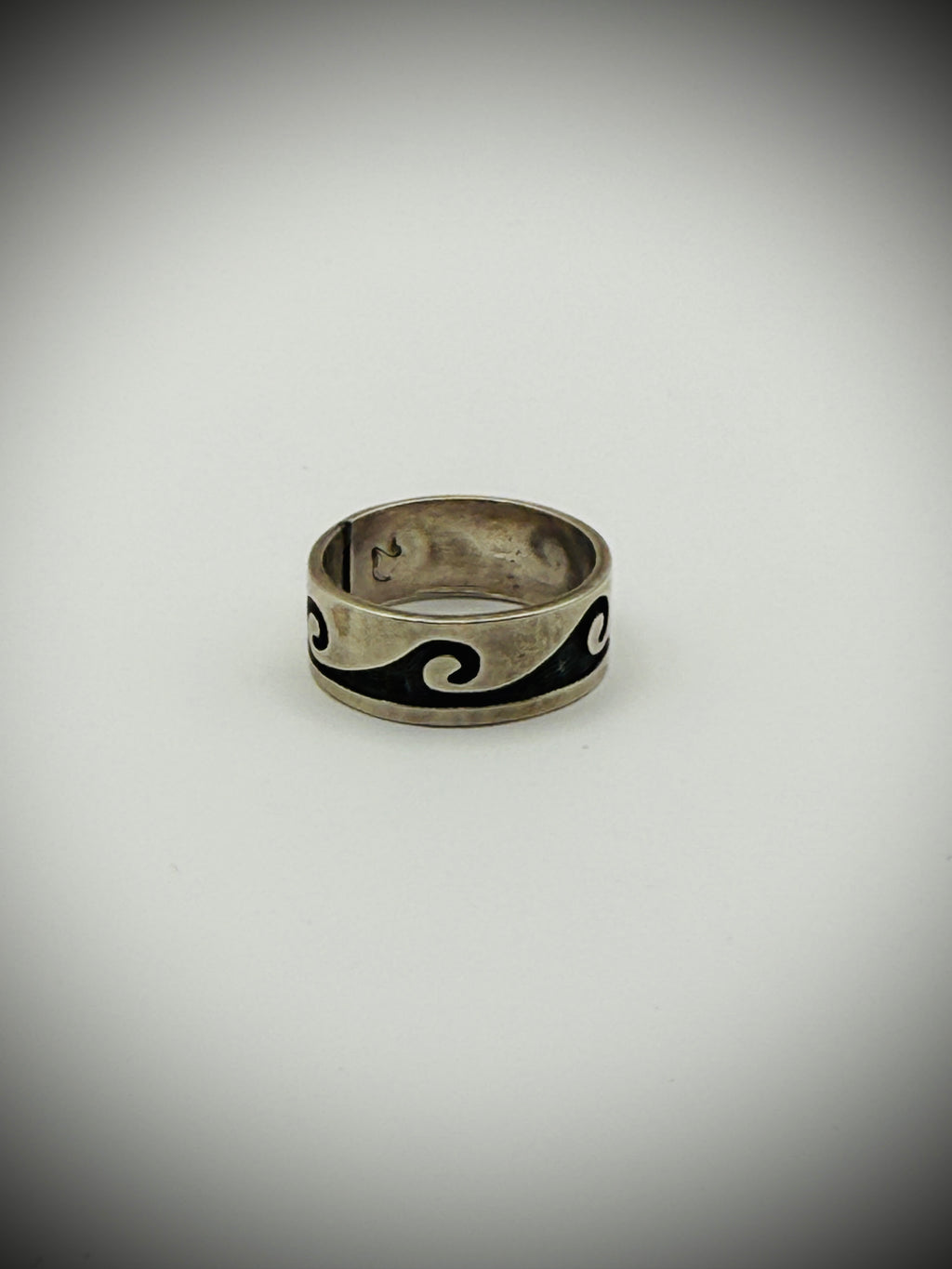 Hopi Sterling Overlay Band Ring, Size 9.25 (Artist-Stamped), 7g