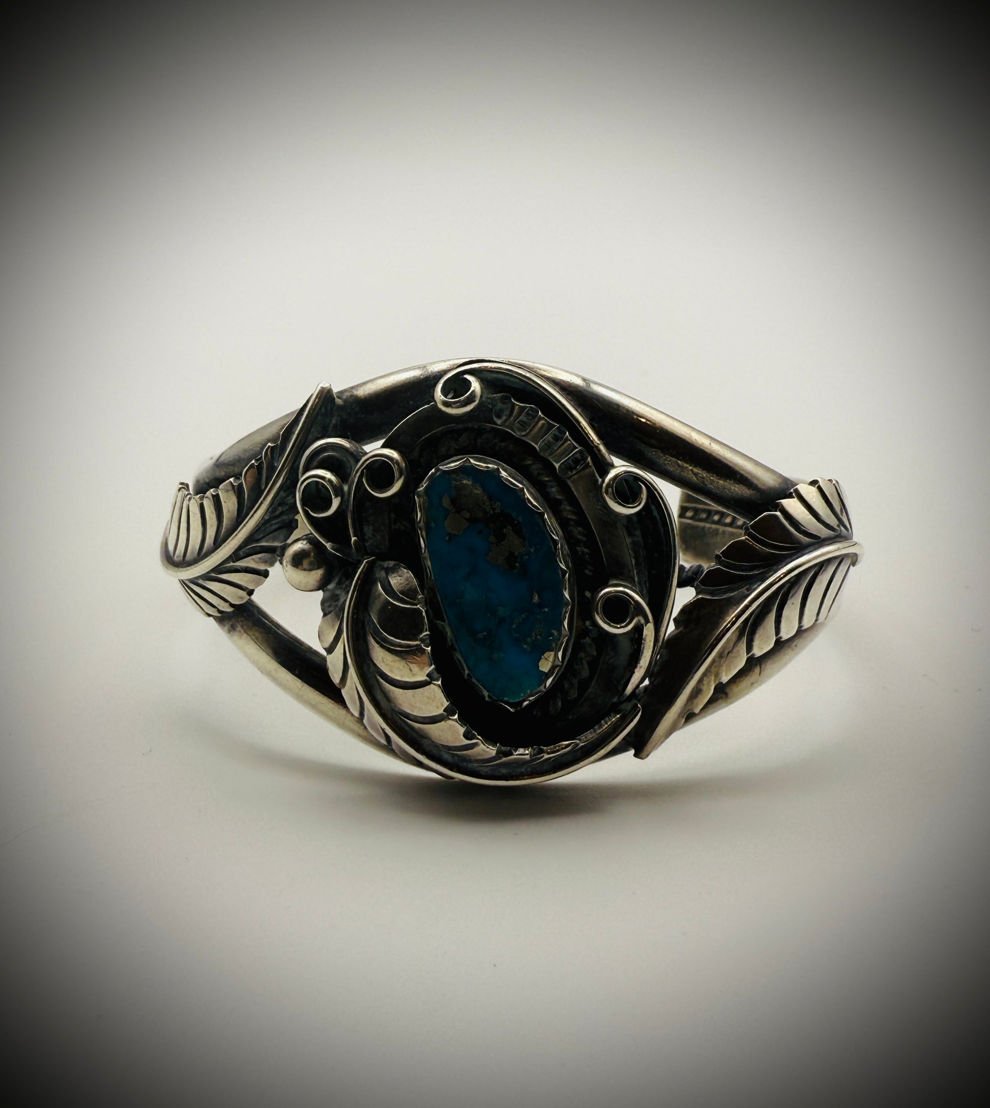 Navajo Sterling Turquoise Cuff — F & D Charley | 6.5" total | 37g