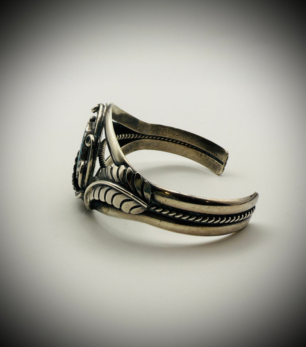 Navajo Sterling Turquoise Cuff — F & D Charley | 6.5" total | 37g