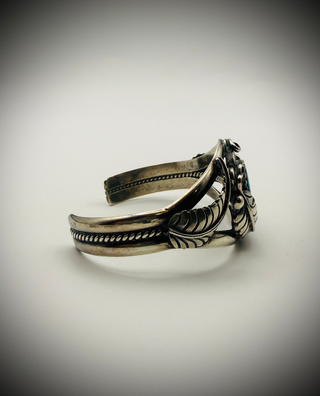 Navajo Sterling Turquoise Cuff — F & D Charley | 6.5" total | 37g