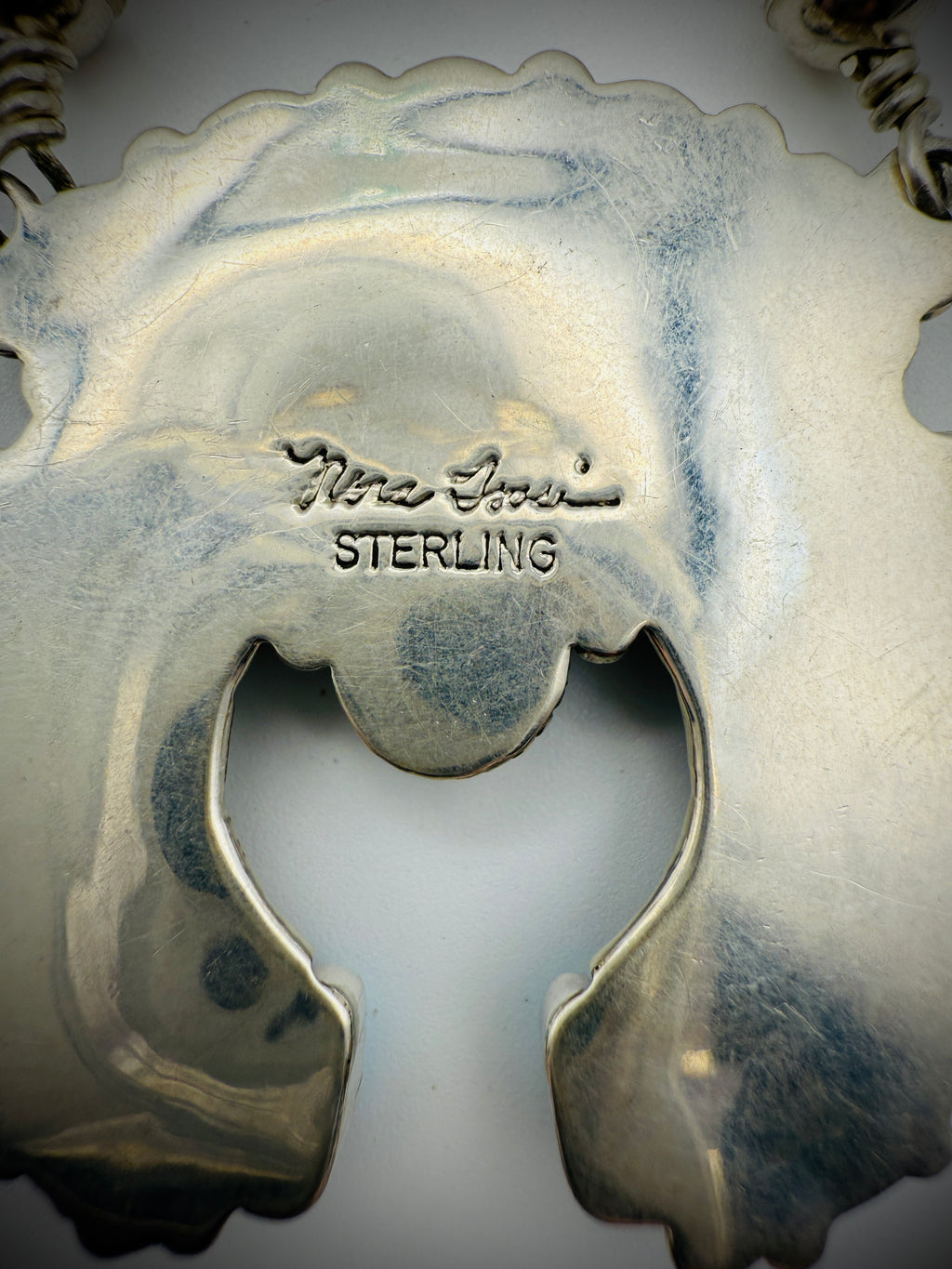 Nora Tsosie Navajo Sterling Turquoise Naja Necklace & Earrings Set