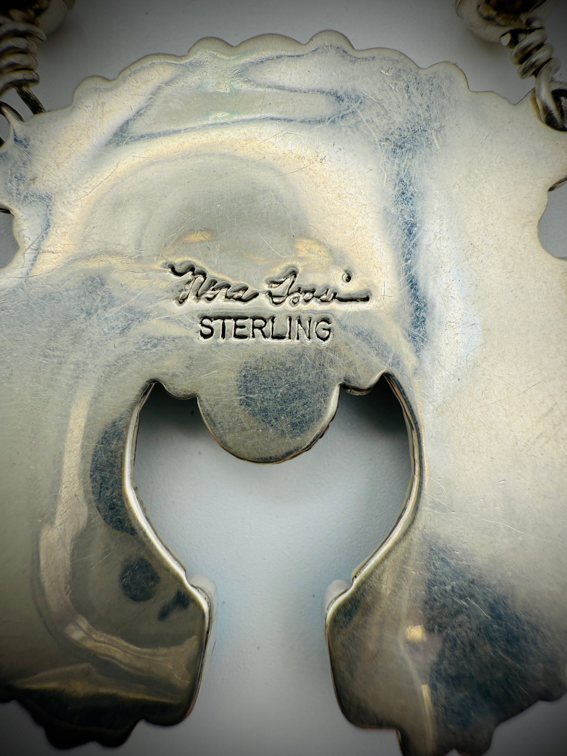 Nora Tsosie Navajo Sterling Turquoise Naja Necklace & Earrings Set