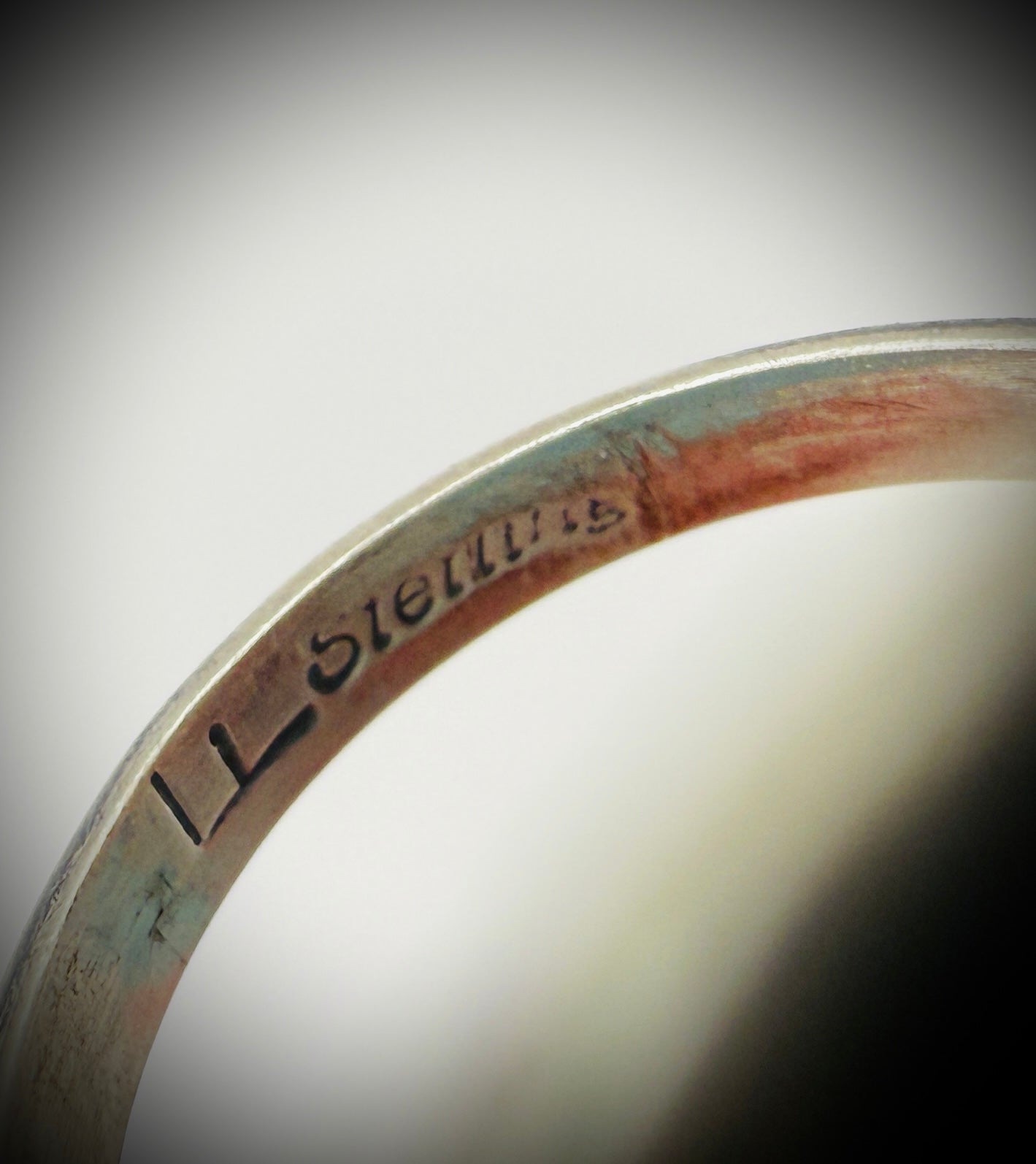 Navajo Sterling Turquoise Ring — artist-stamped F - Freda Martinez, Size 7