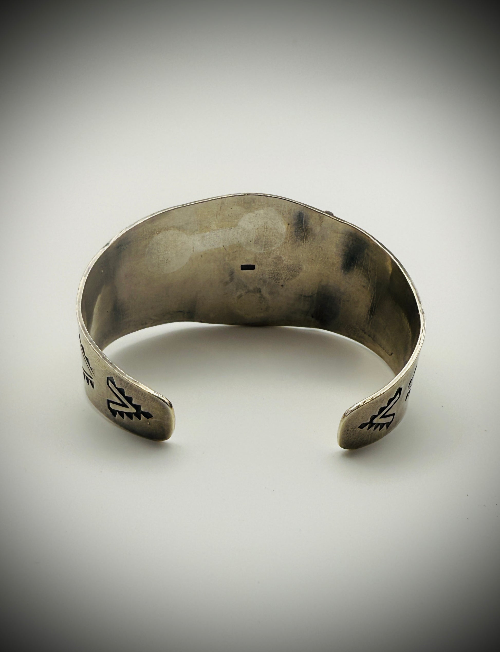 Vintage Navajo-Style Sterling 925 Harvey-Style Deer & Arrows Cuff 7" (50g)
