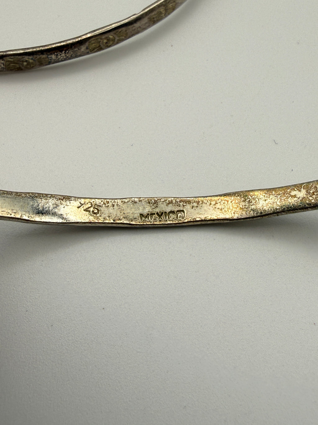Mexico Sterling Bangle Bracelets (Set of 2) — Stamped “MEXICO 925”, 8.25" — 14g