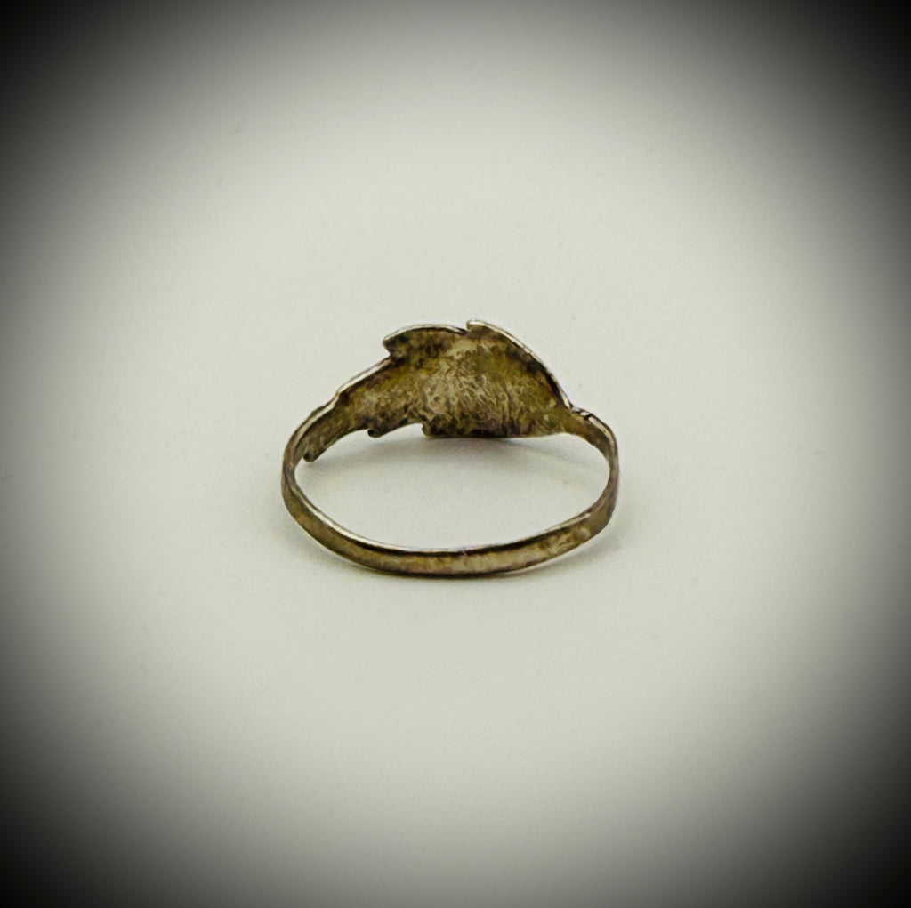 Sterling Turquoise Feather Ring — Size 7, Marked 925, Dainty Stackable