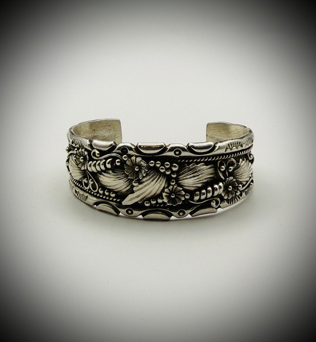 Navajo Sterling Cuff Bracelet — 39g, Sz 6.5" - Artist Signed