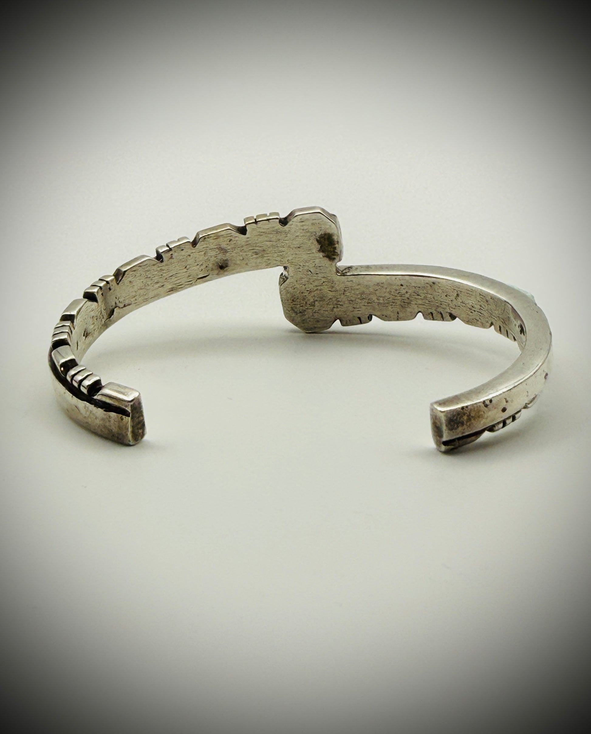 Sterling “Opal” Inlay Cuff Bracelet — Artist Signed — 6.25" — 24g