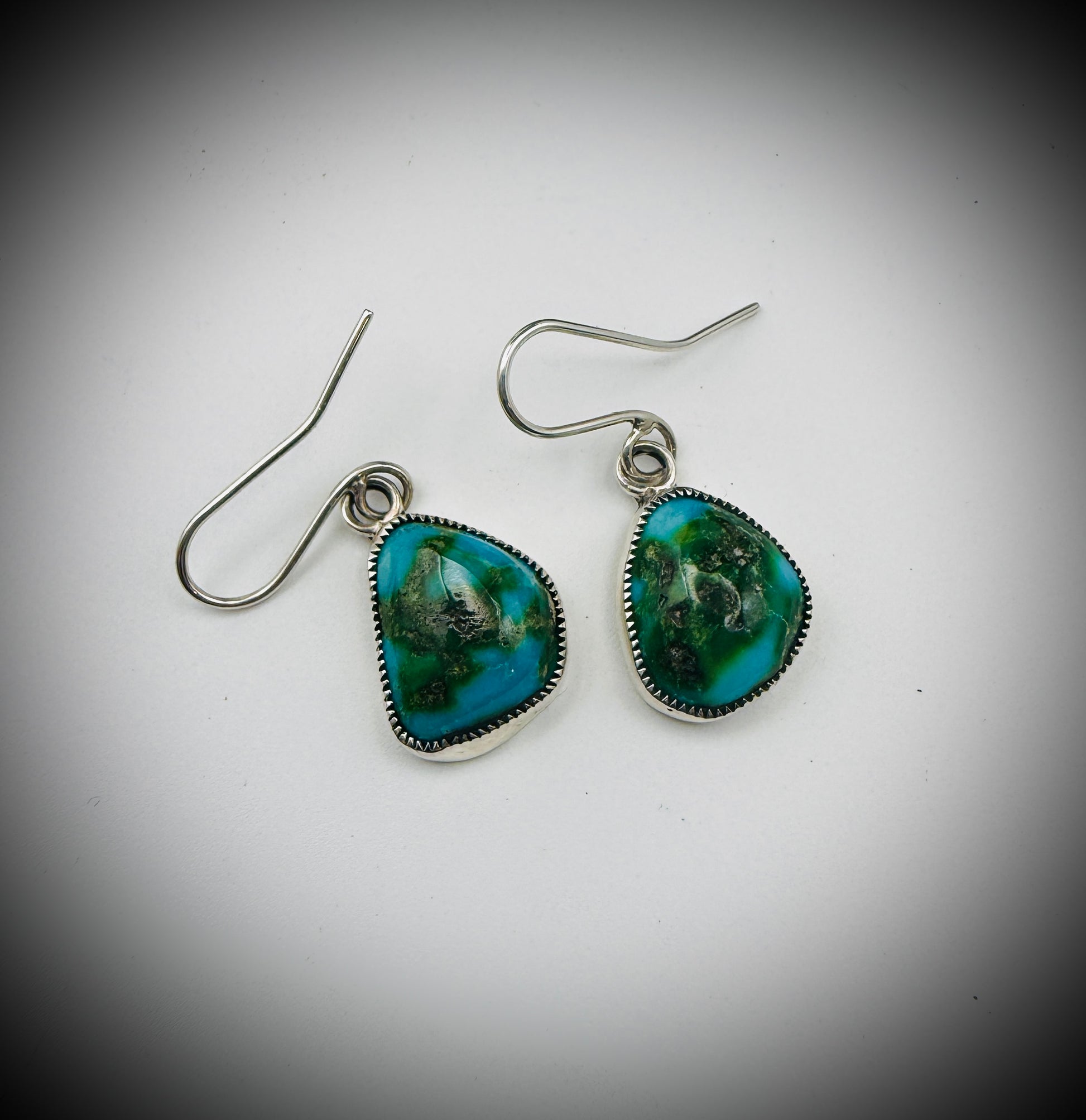 Sonoran Gold Turquoise Necklace & Earrings Set — Sterling, Signed “Smokey”, 18" + Drops, 62g