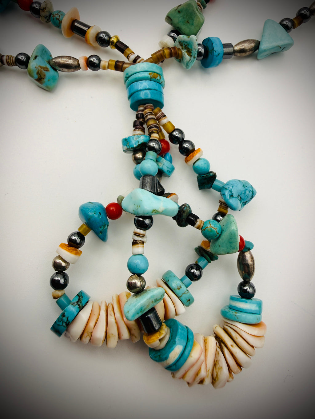 Mixed Stone/Bead Jacla-Style Heishi Necklace (Kewa/Santo Domingo), 28"+3", 90g