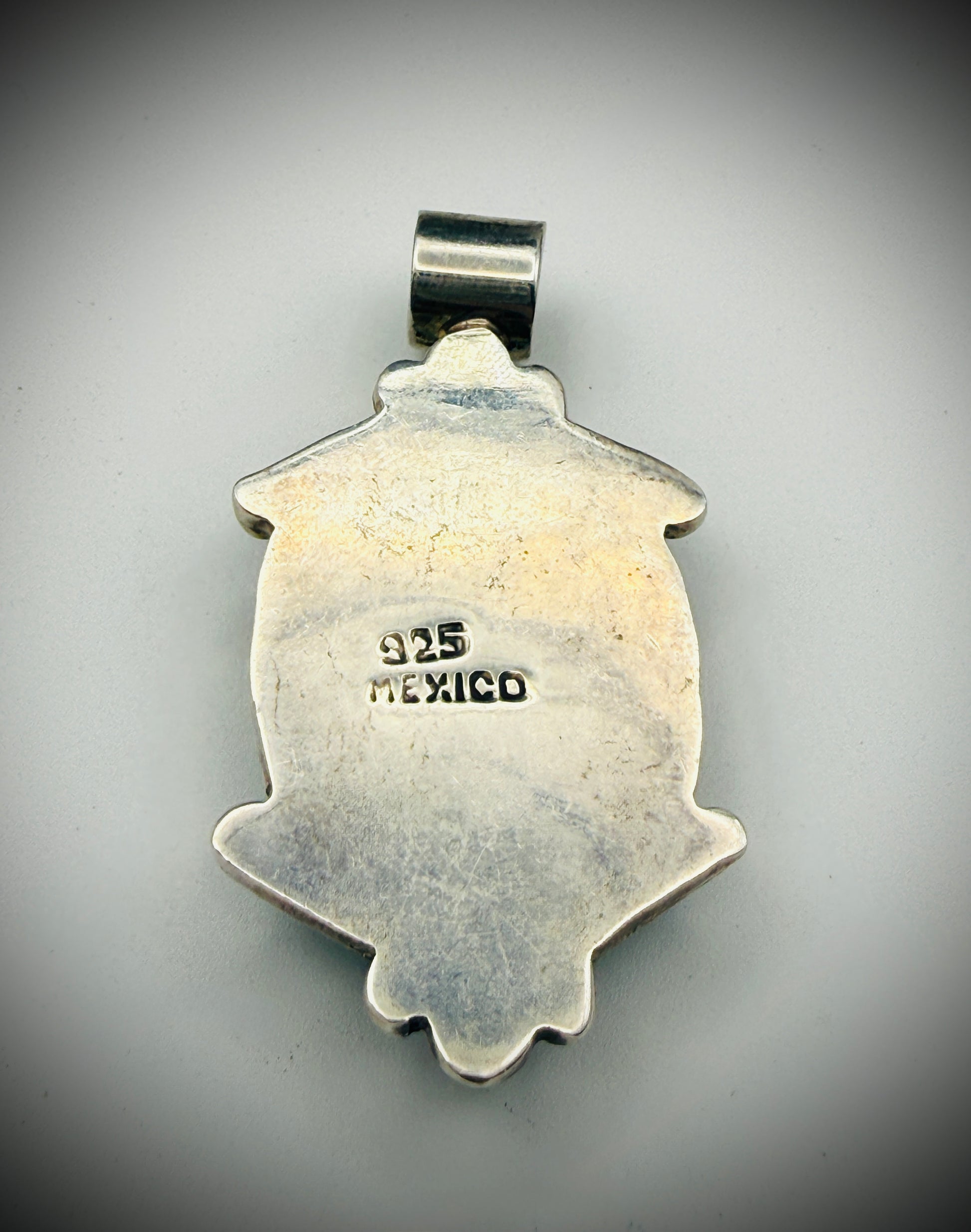 Mexican Sterling Silver Turquoise Pendant – Marked 925 Mexico