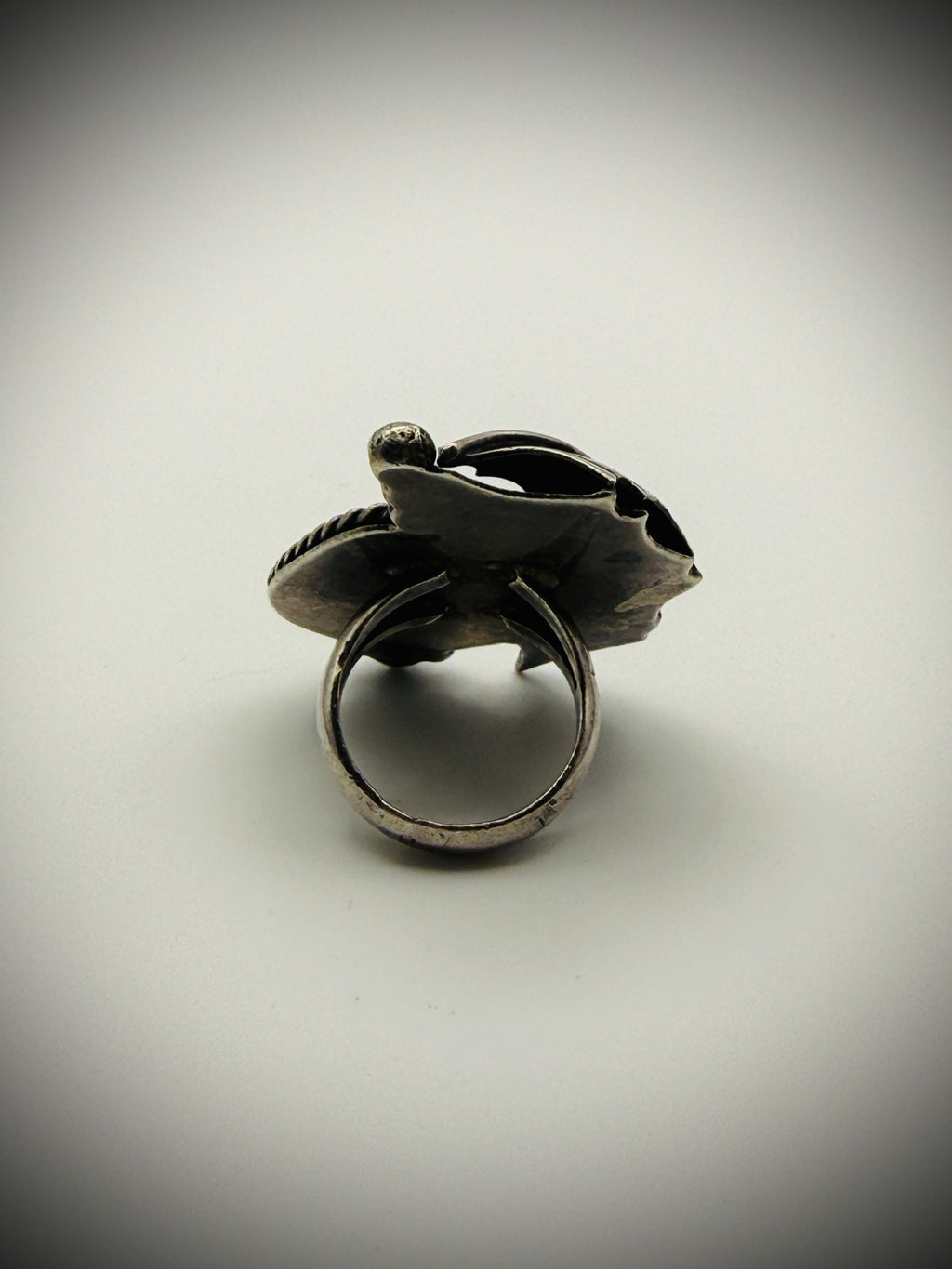 Vintage Sterling Turquoise Statement Ring — Sz 6.25, 15g