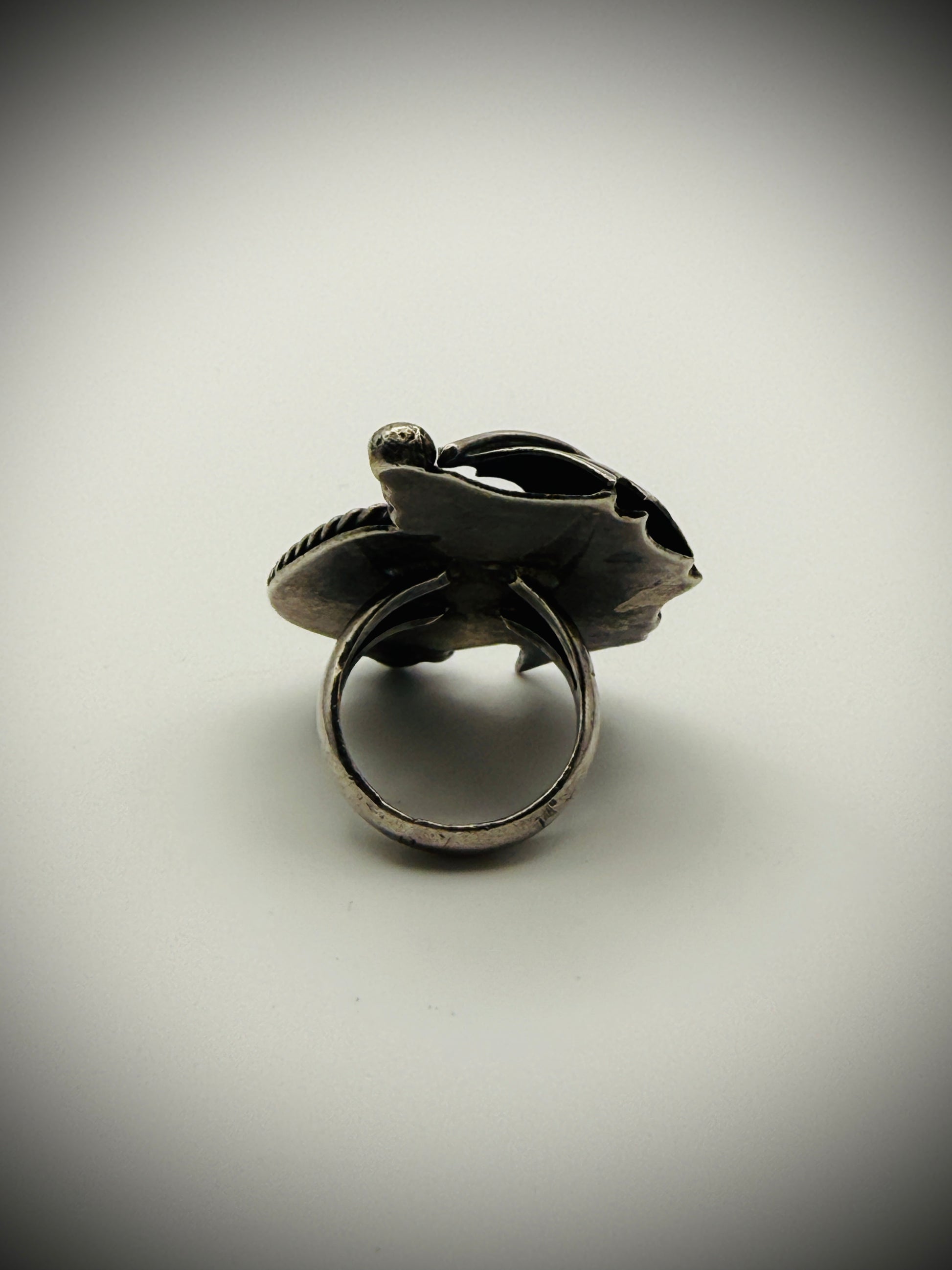 Vintage Sterling Turquoise Statement Ring — Sz 6.25, 15g