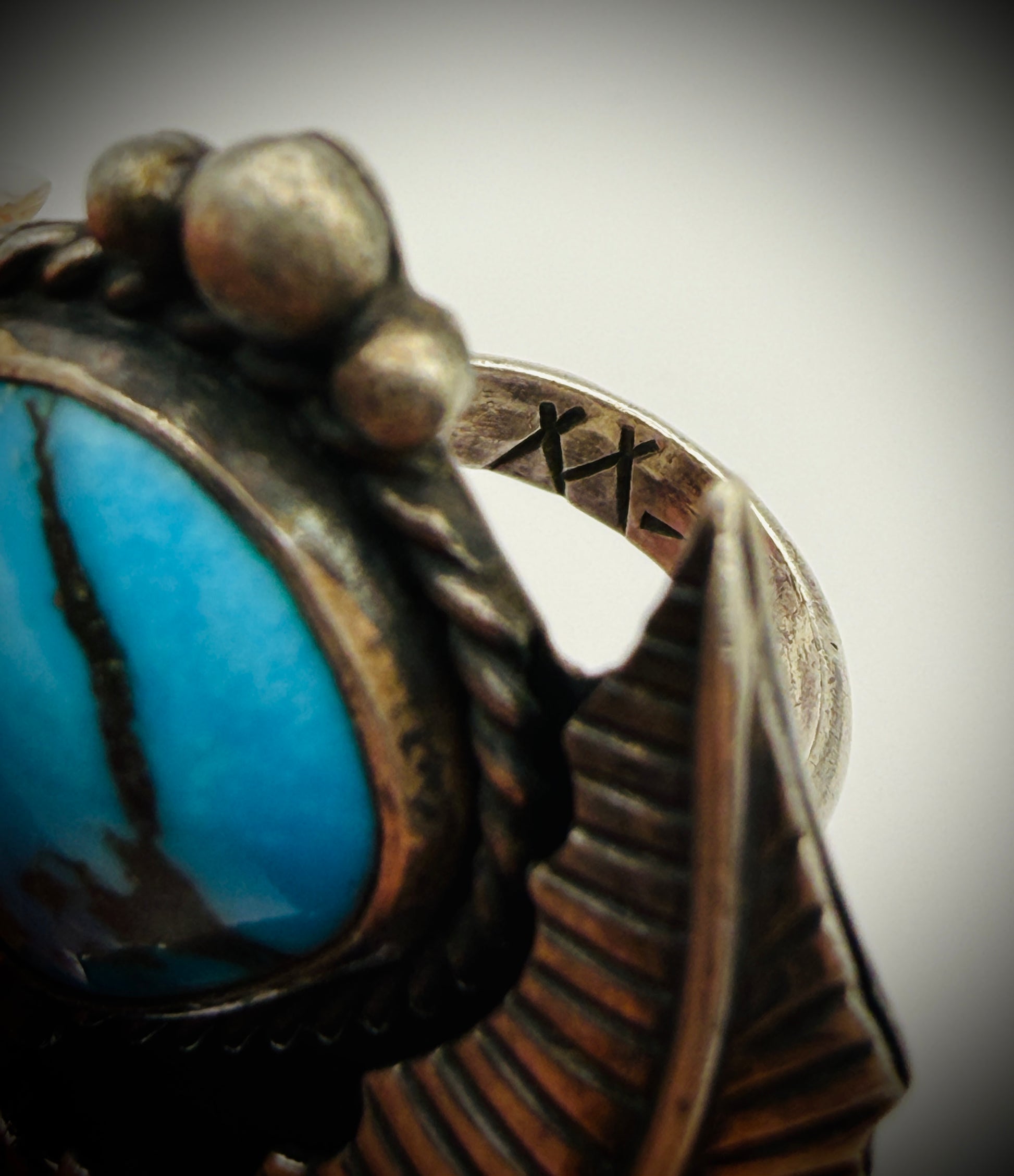 Vintage Sterling Turquoise Statement Ring — Sz 6.25, 15g