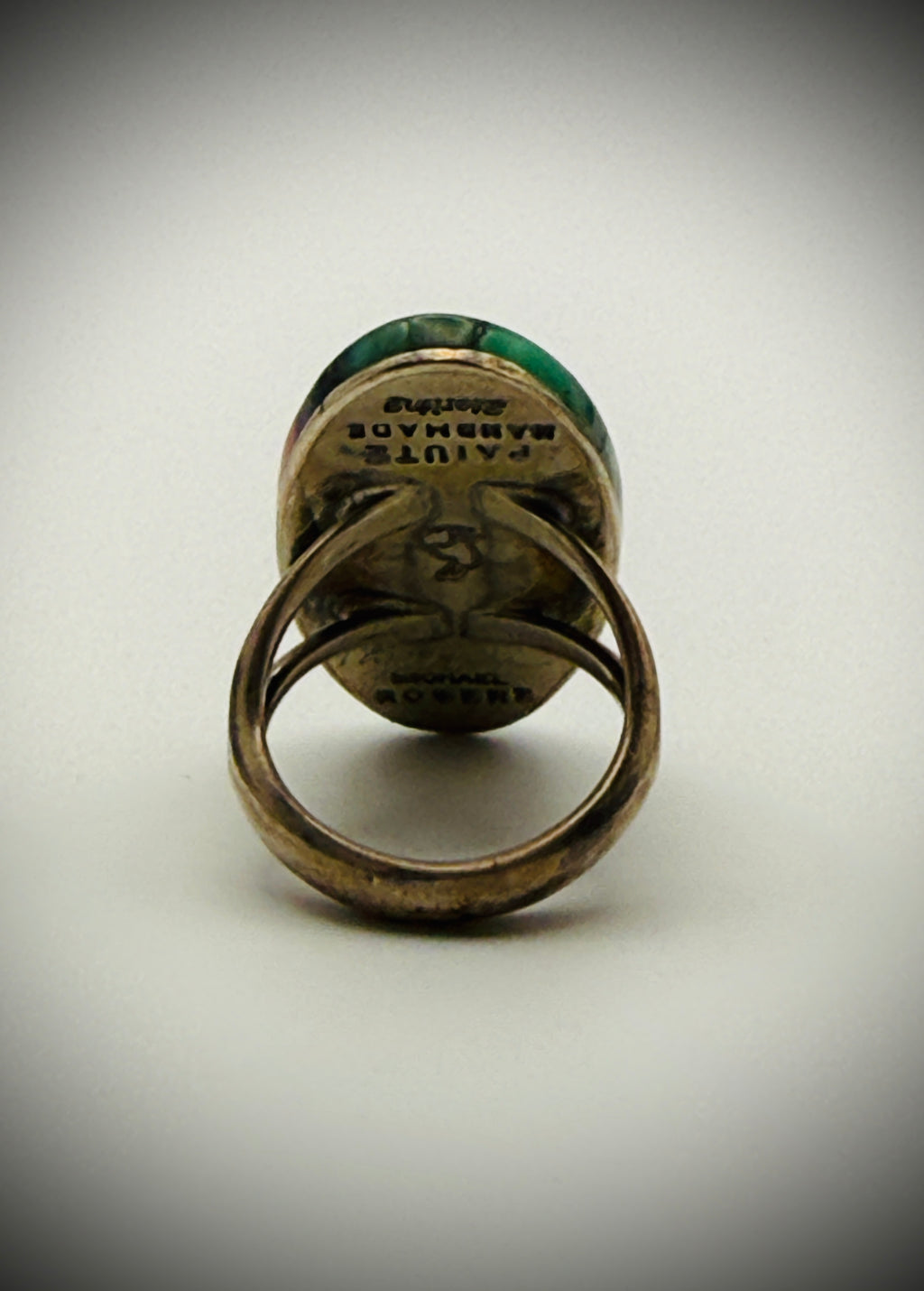 Michael Rogers Paiute Handmade Sterling Rainbow Inlay Ring – Size 6.5