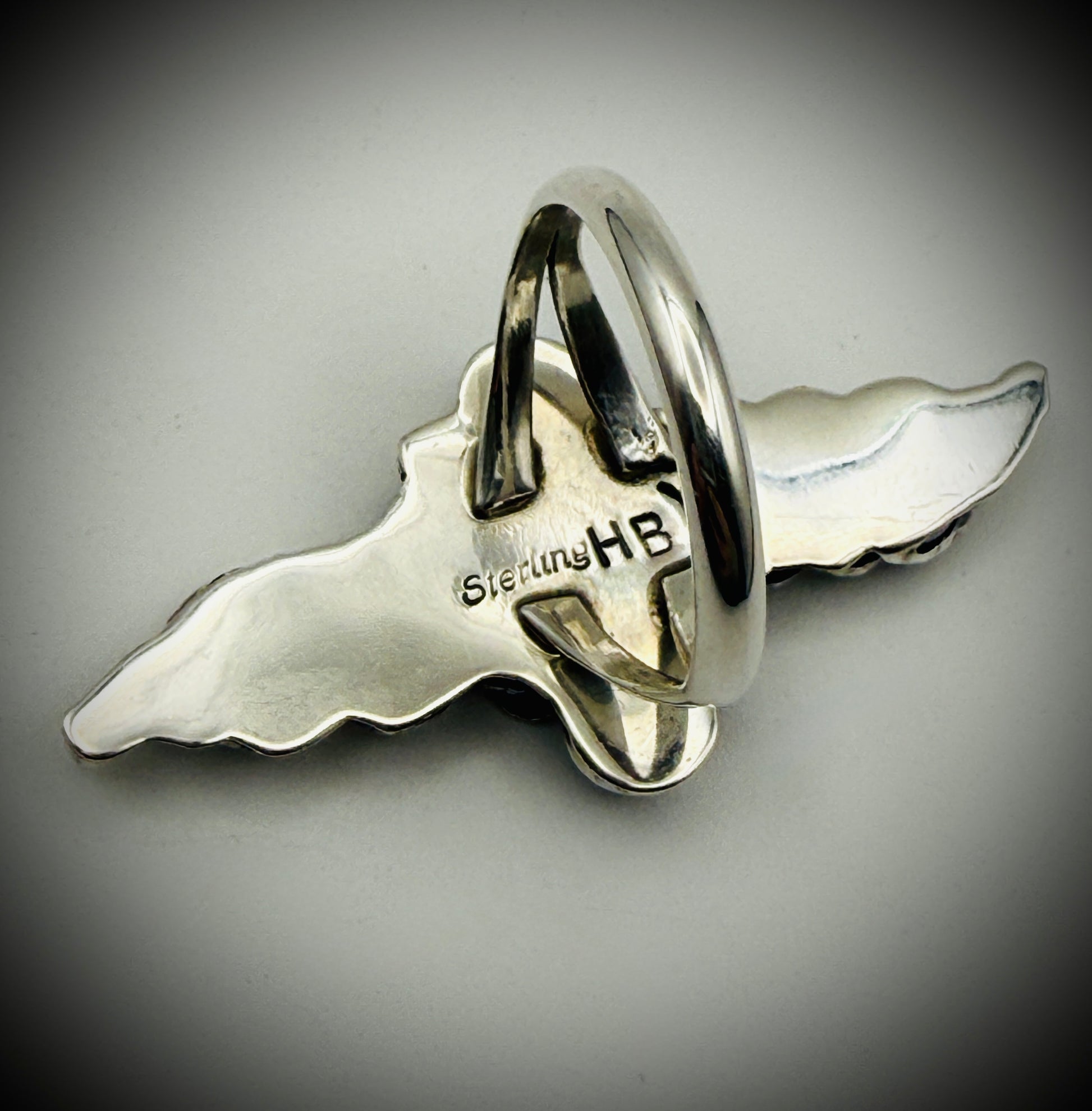 Harry B. Yazzie Sterling Silver Floral Statement Ring – Size 7.25