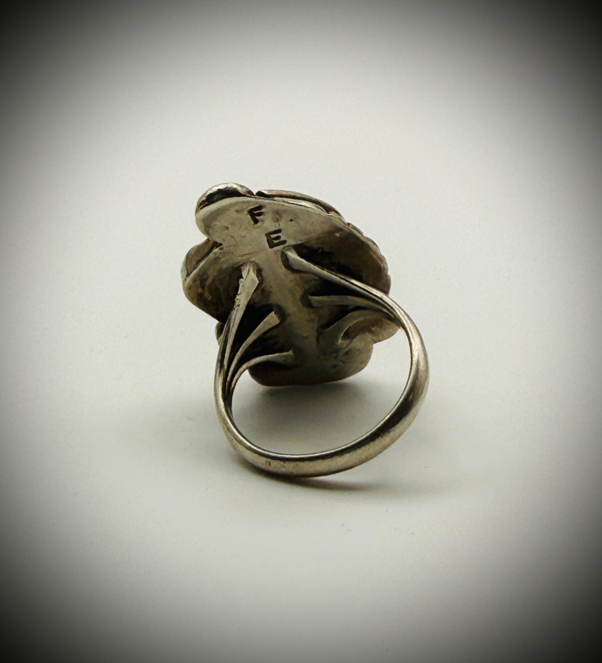 Navajo Sterling Two-Stone Turquoise Ring – Size 6.75 - Artist Signed "FE"