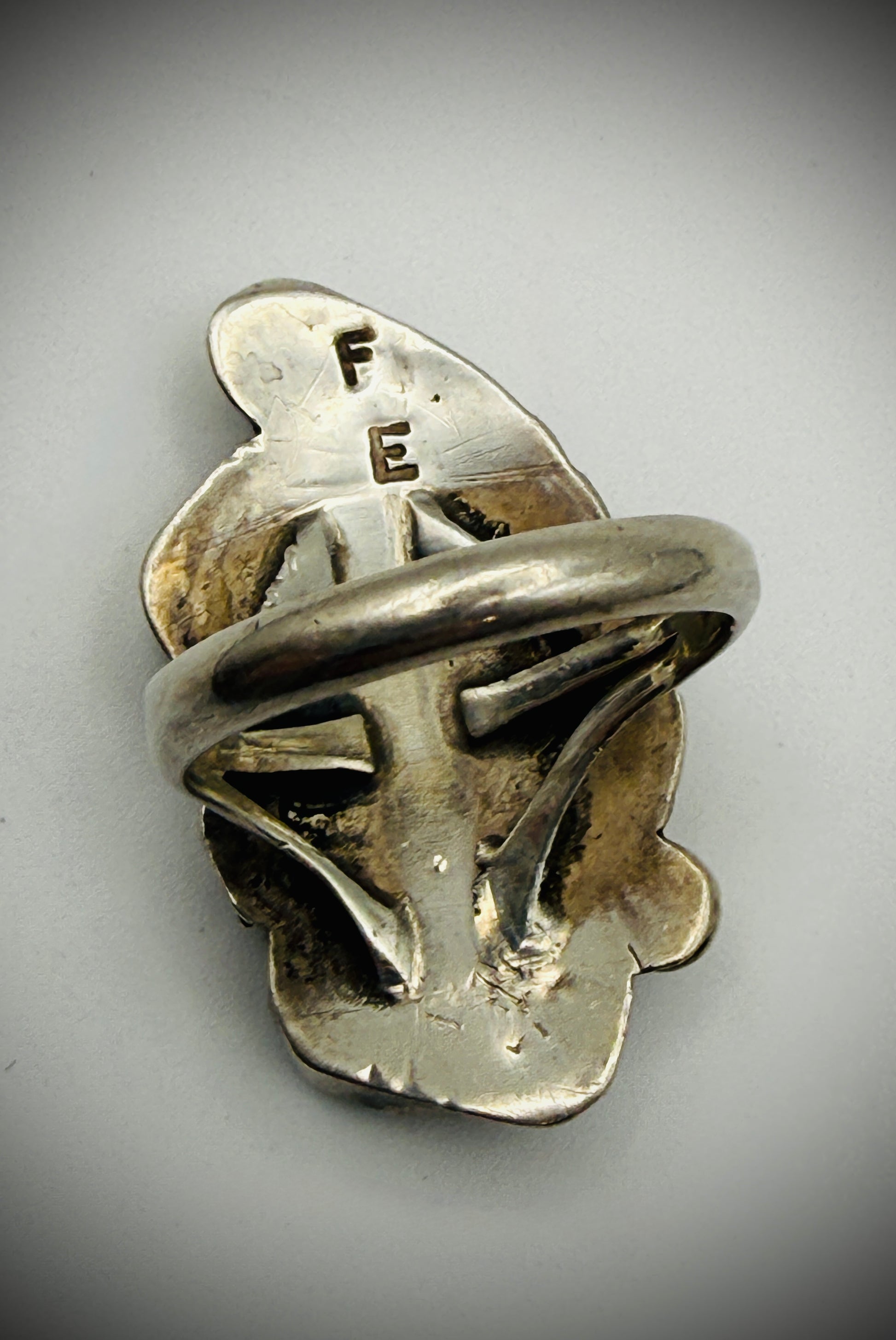 Navajo Sterling Two-Stone Turquoise Ring – Size 6.75 - Artist Signed "FE"