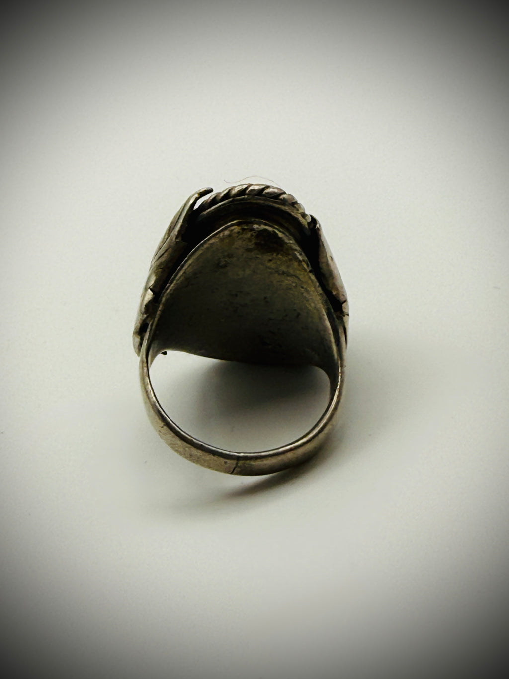 Substantial Vintage Navajo Sterling & Turquoise Statement Ring – Size 8.5, 23g