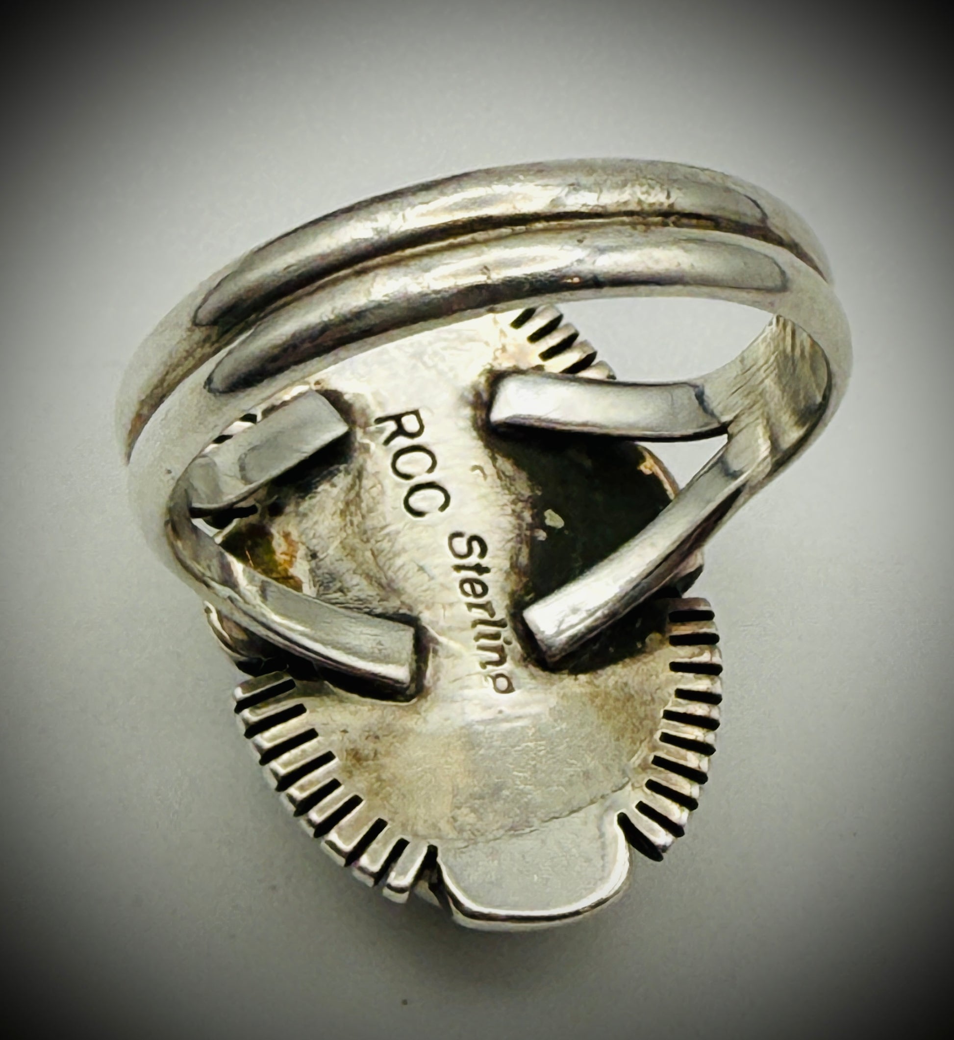 Navajo “RCC” (Richard Curley) Sterling Dry Creek Turquoise Ring – Size 8