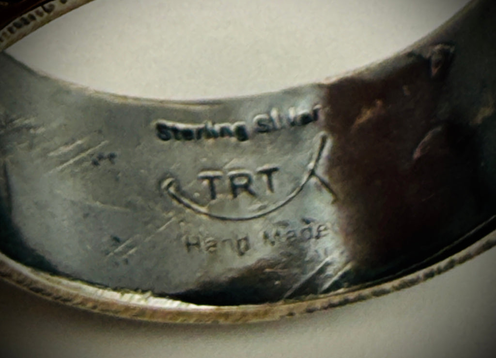 Sterling Stamped Band Ring — Travis Teller (TRT Handmade) — Size 9.75, 7g
