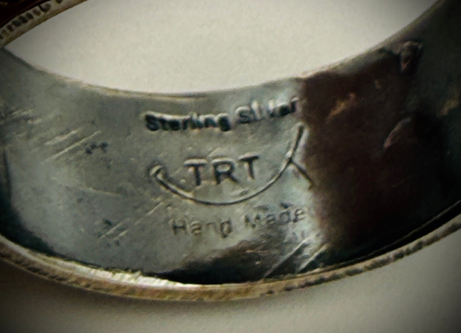 Sterling Stamped Band Ring — Travis Teller (TRT Handmade) — Size 9.75, 7g