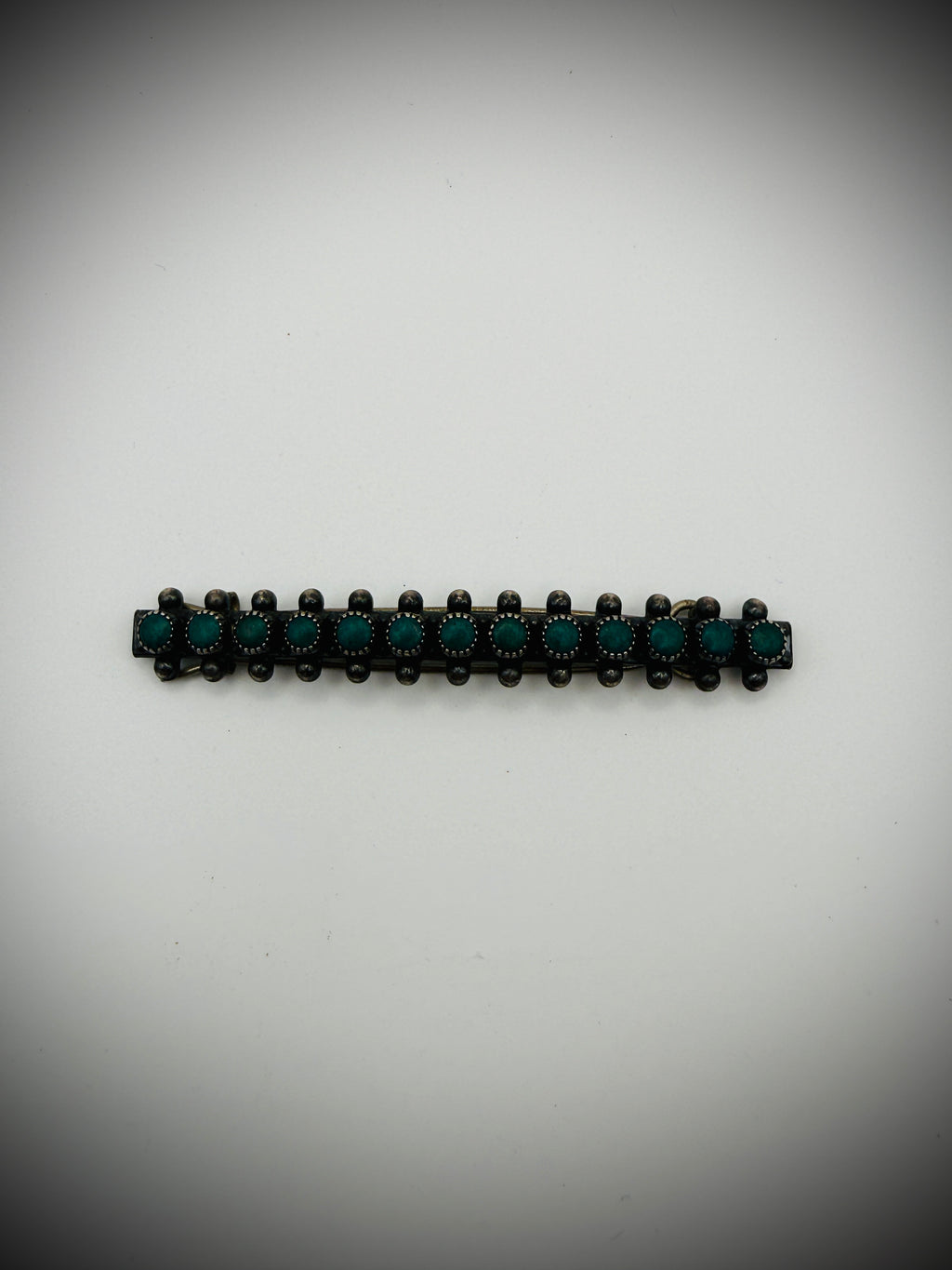 Vintage Sterling Snake-Eye Barrette — 2.5", 9g