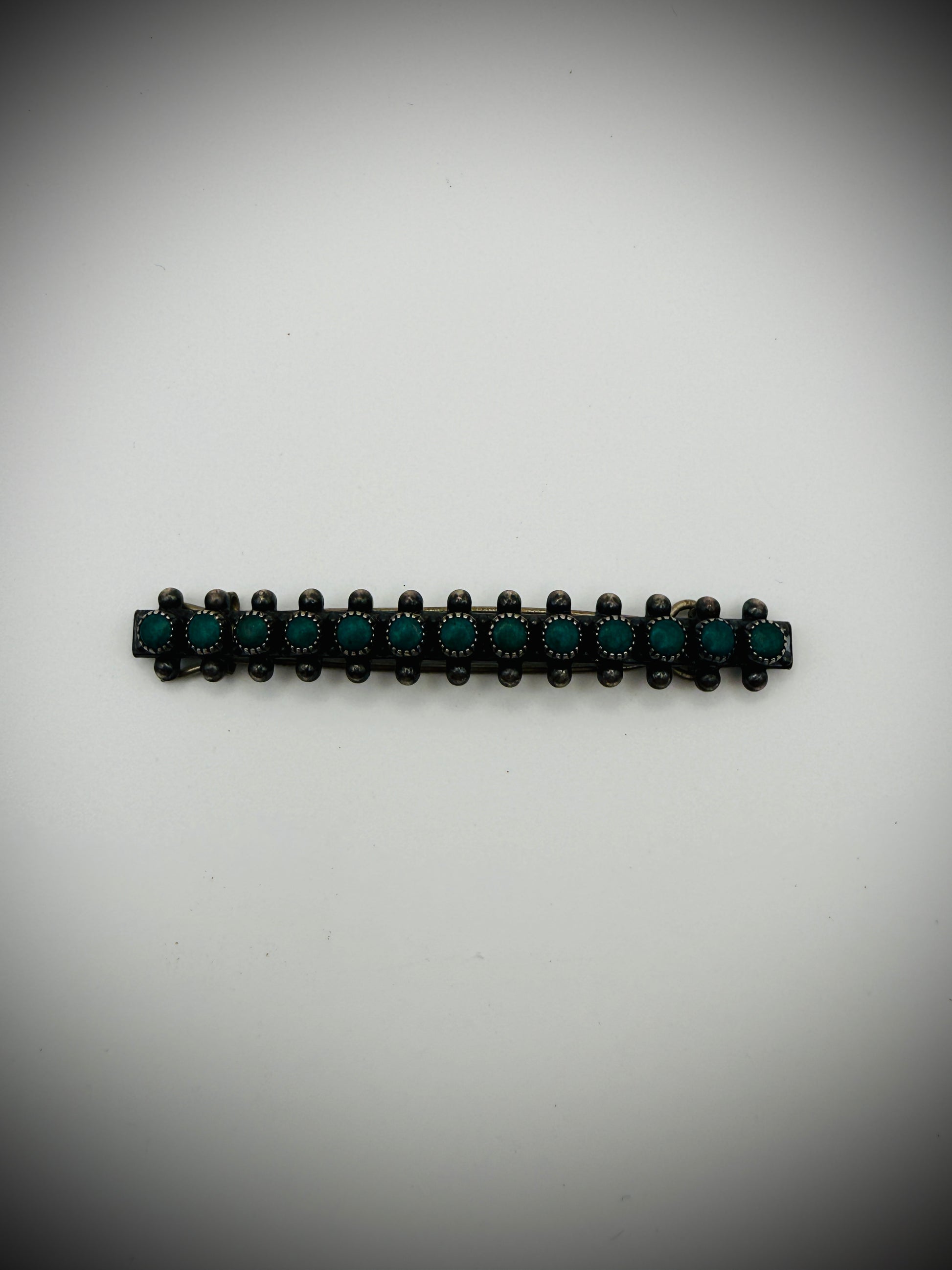 Vintage Sterling Snake-Eye Barrette — 2.5", 9g