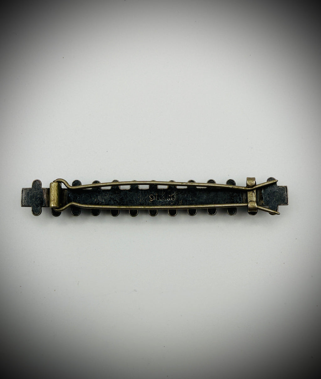 Vintage Sterling Snake-Eye Barrette — 2.5", 9g