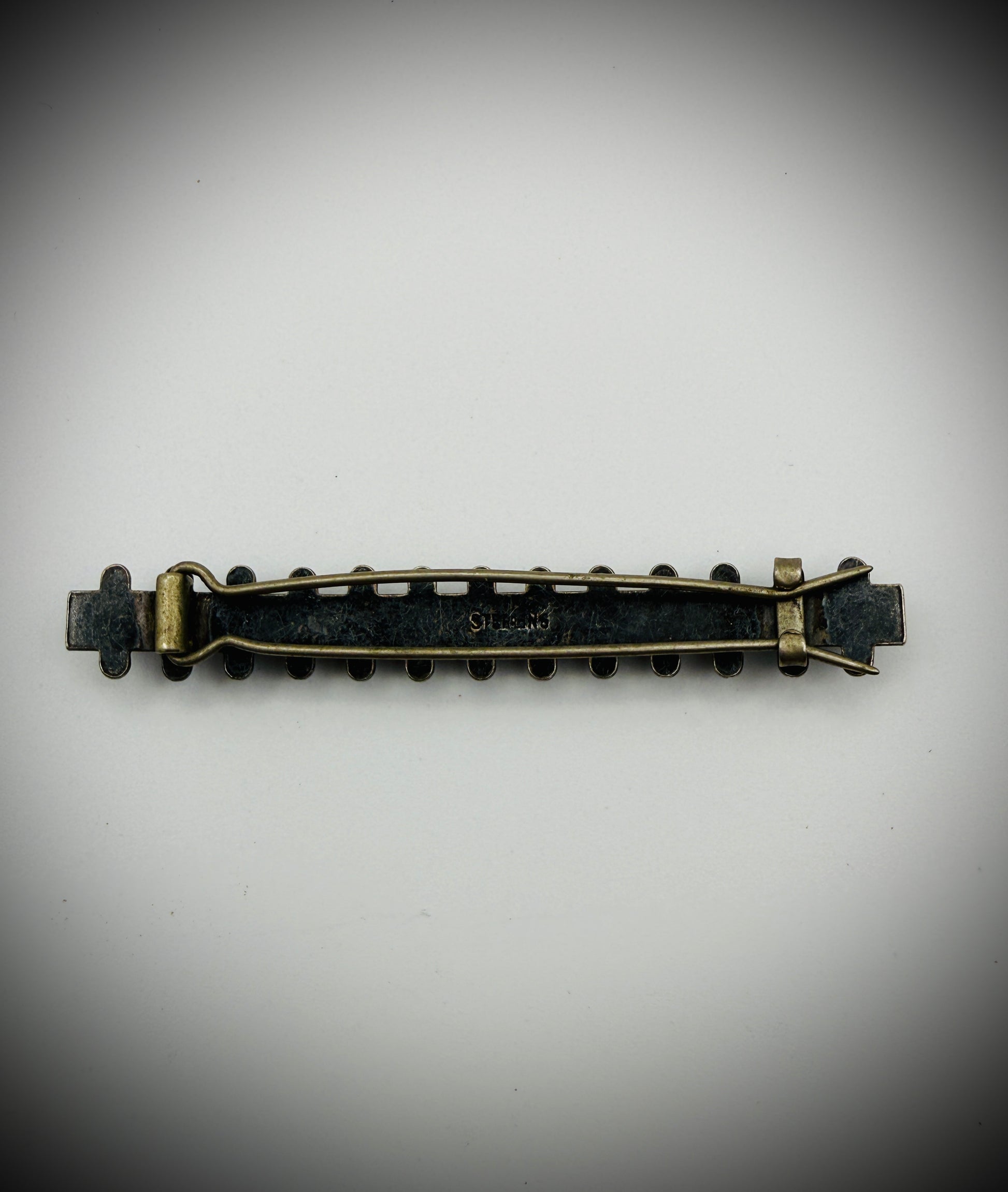 Vintage Sterling Snake-Eye Barrette — 2.5", 9g