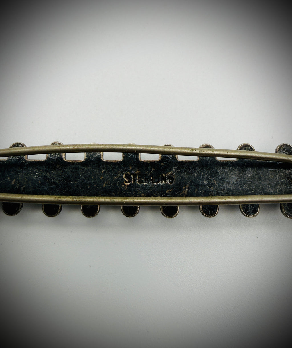 Vintage Sterling Snake-Eye Barrette — 2.5", 9g