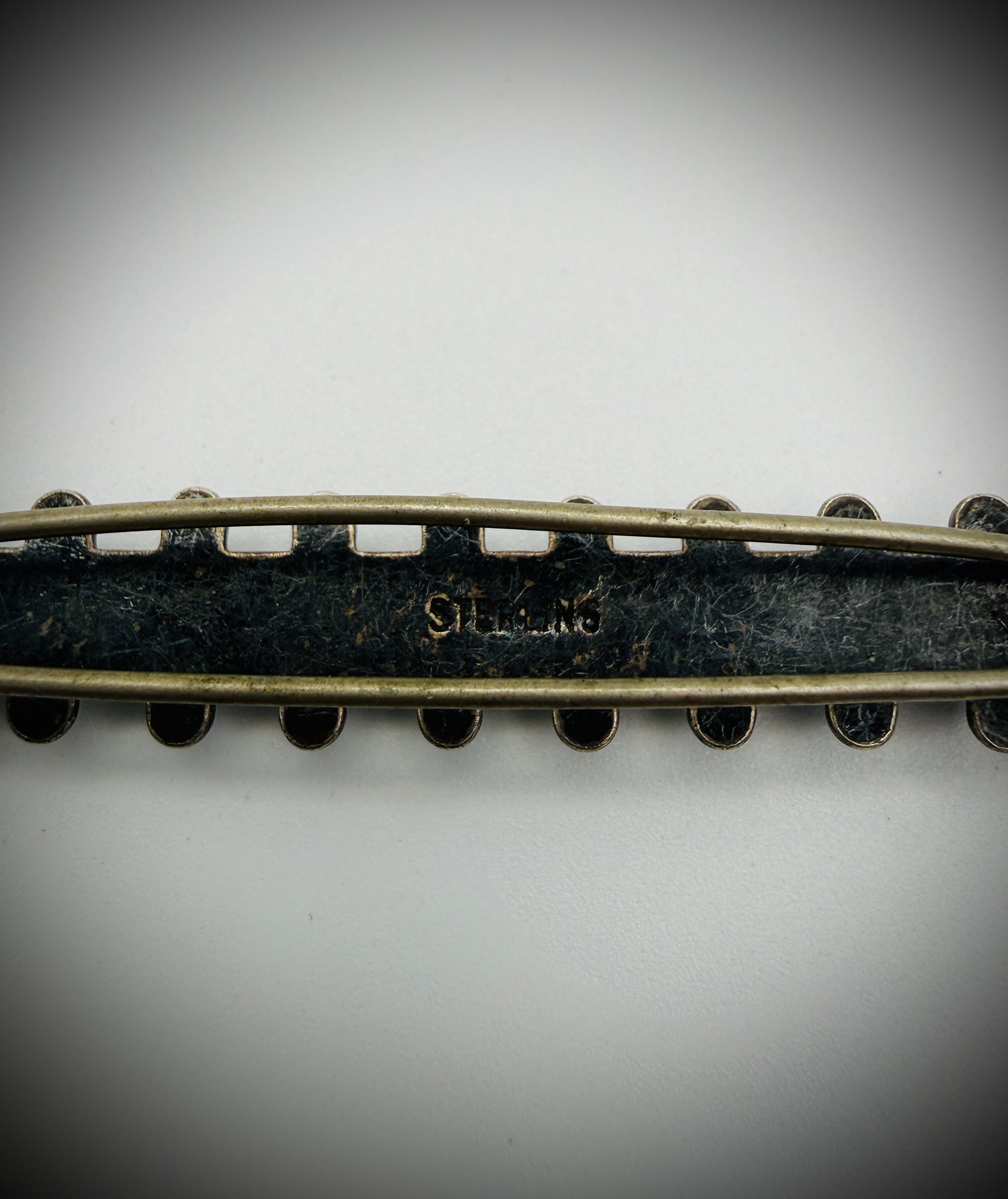 Vintage Sterling Snake-Eye Barrette — 2.5", 9g