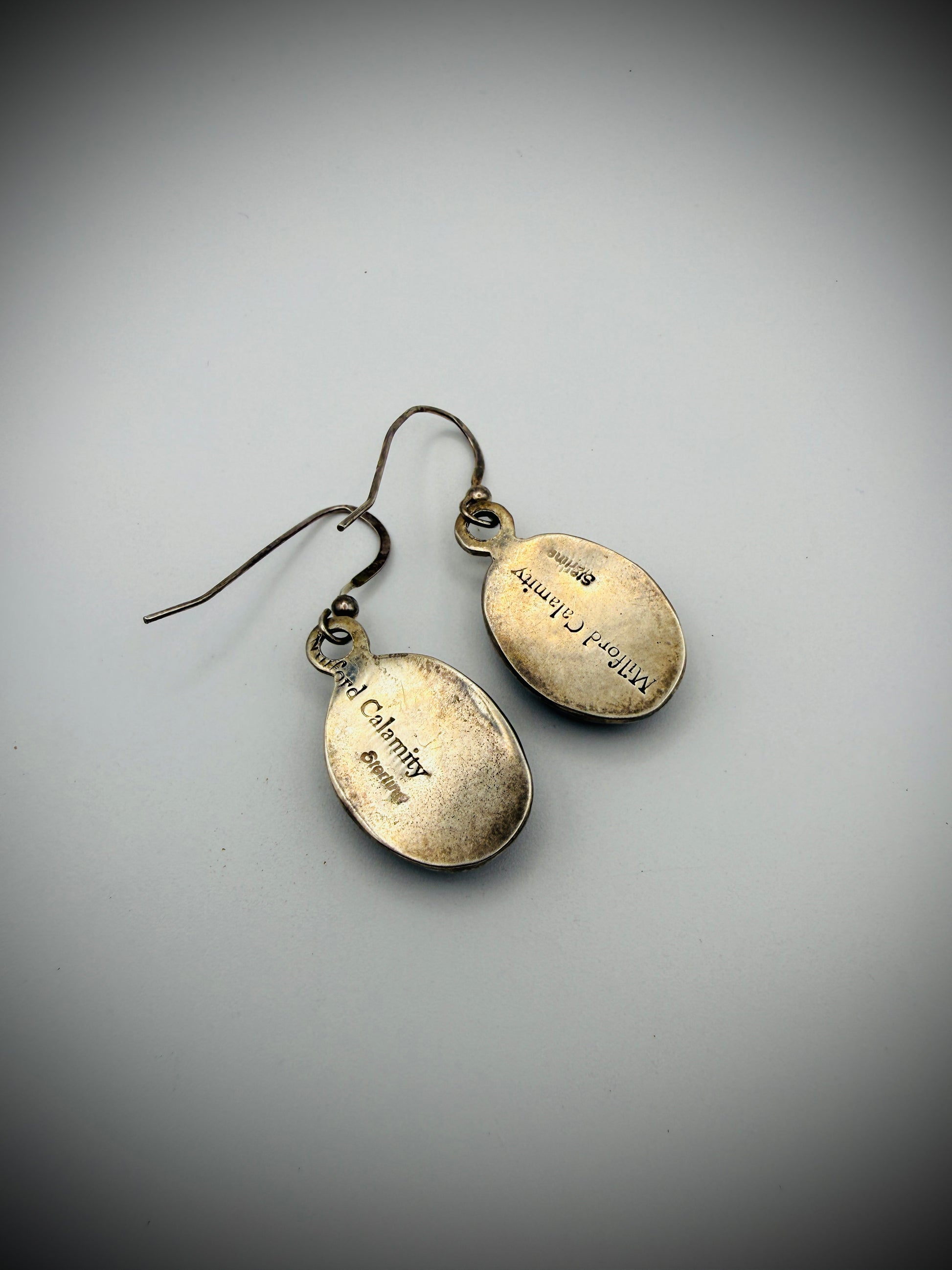 Sterling Dangle Earrings — Milford Calamity — 1.5"