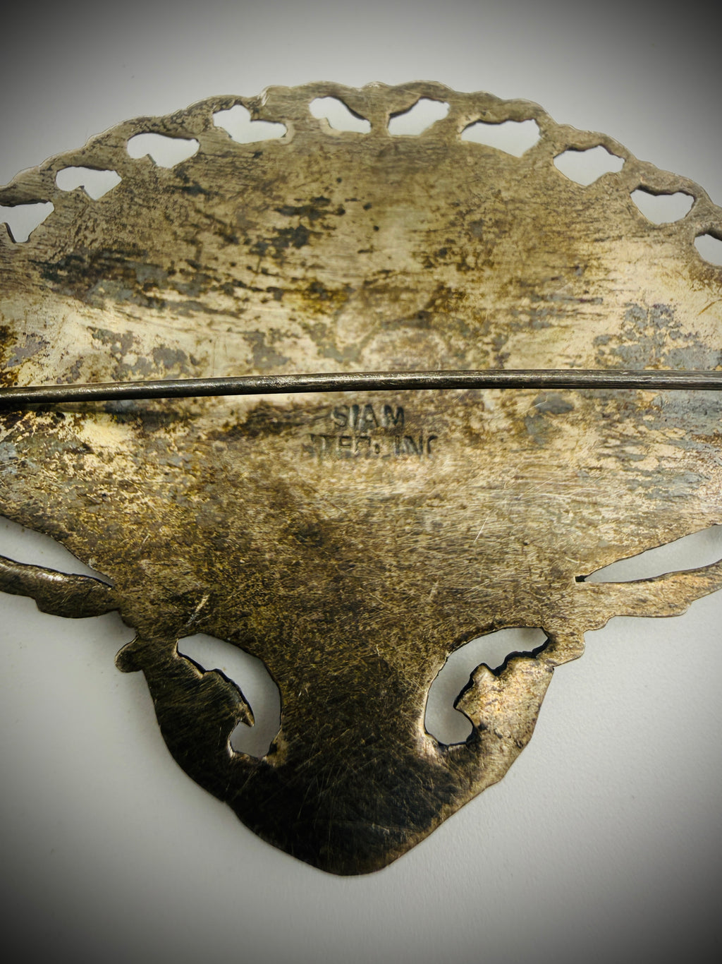 Vintage Siam Niello Lot – Compact, Bracelet (Repair), & 2 Brooches