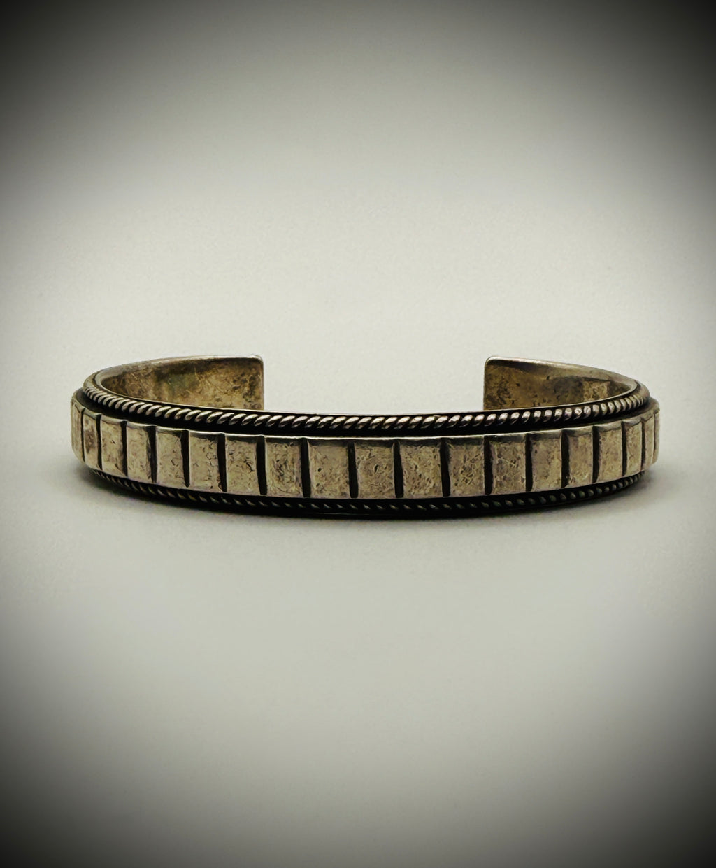 Artie Yellowhorse HC Heavy Sterling Silver Textured Cuff Bracelet