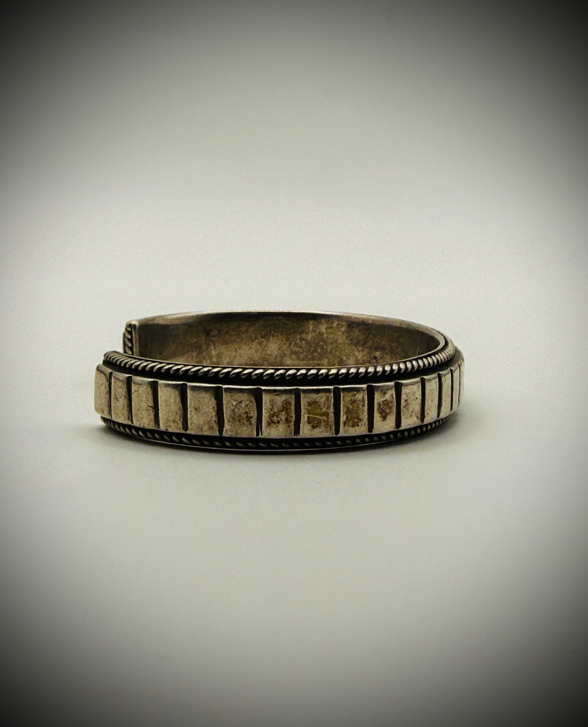 Artie Yellowhorse HC Heavy Sterling Silver Textured Cuff Bracelet