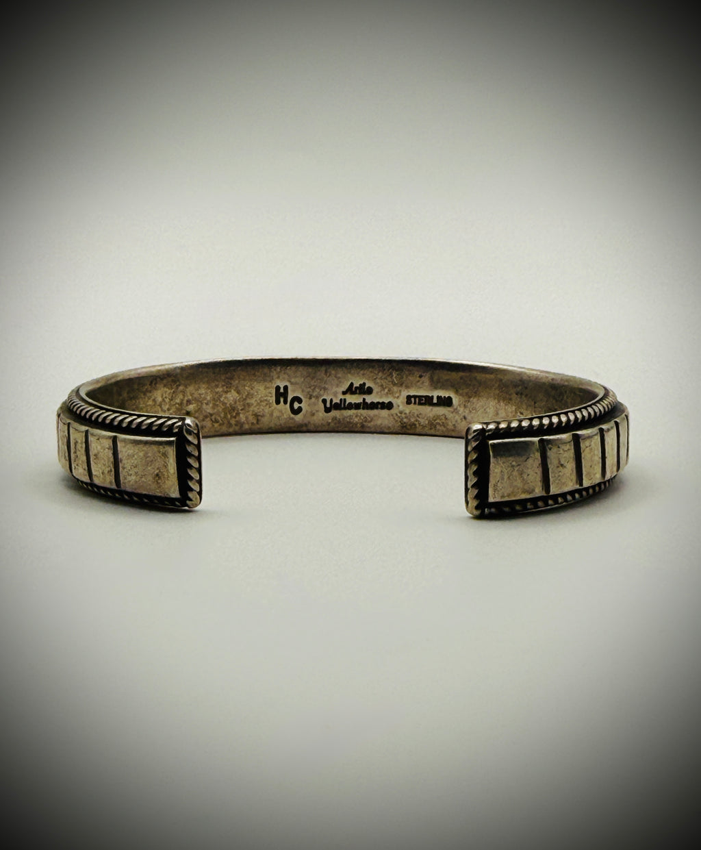 Artie Yellowhorse HC Heavy Sterling Silver Textured Cuff Bracelet