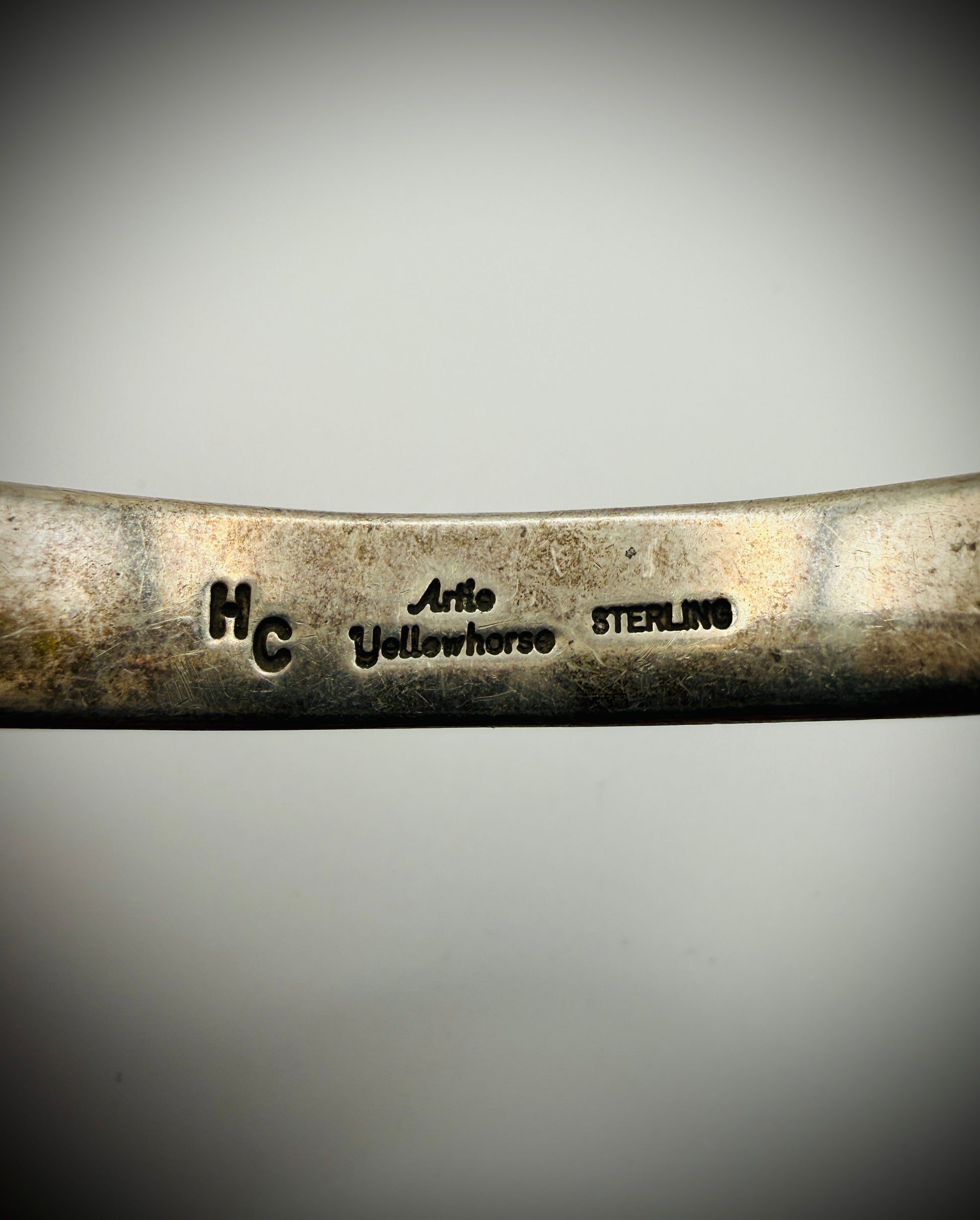 Artie Yellowhorse HC Heavy Sterling Silver Textured Cuff Bracelet