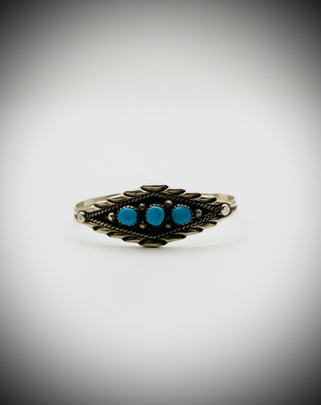 J. Bahe Navajo Sterling Silver Turquoise Cuff Bracelet 6.25" 12g