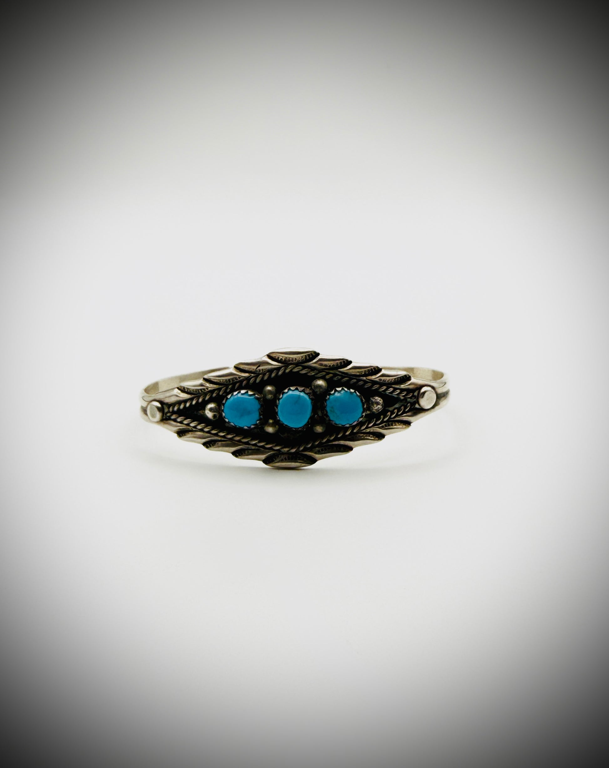 J. Bahe Navajo Sterling Silver Turquoise Cuff Bracelet 6.25" 12g
