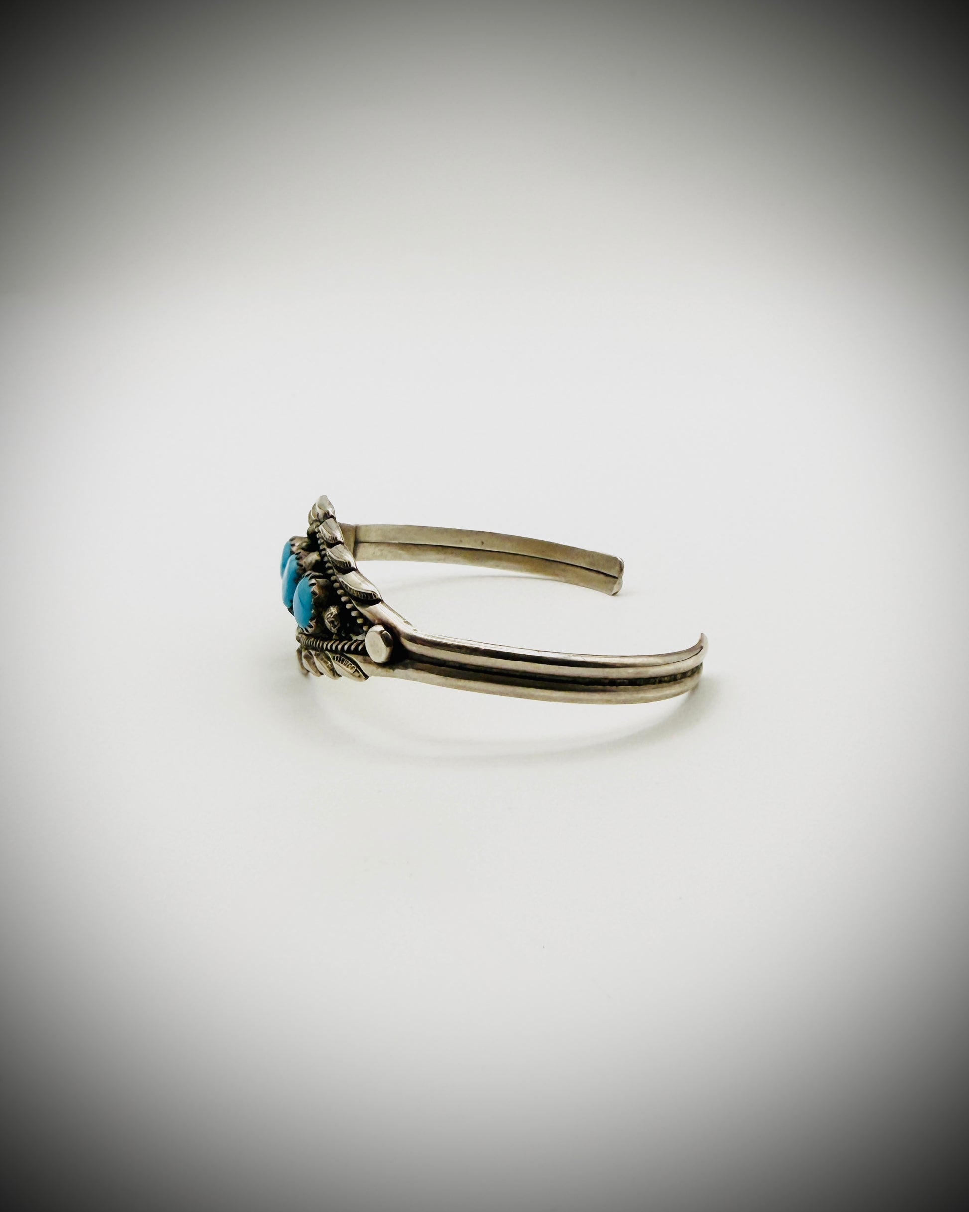 J. Bahe Navajo Sterling Silver Turquoise Cuff Bracelet 6.25" 12g