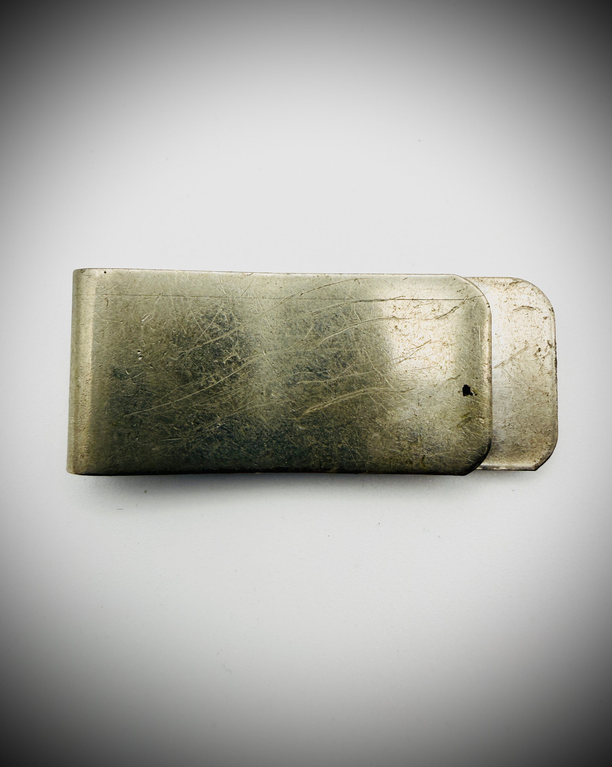 Vintage Turquoise Leaf Motif Money Clip Silver Tone 1.75"