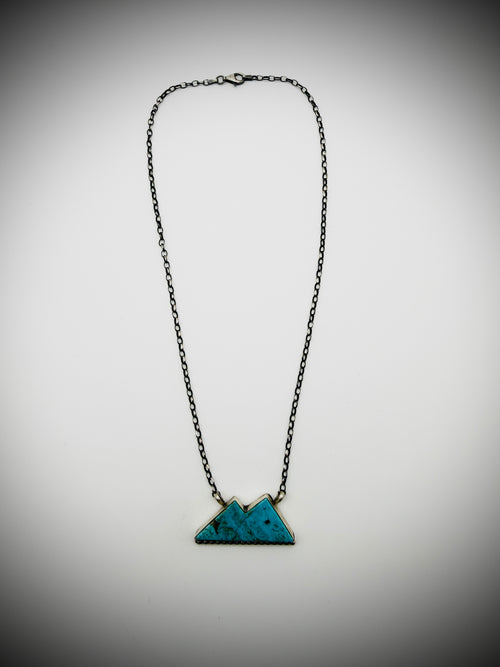 Augustine Largo Turquoise Mountain Necklace — Sterling, 18", 15g