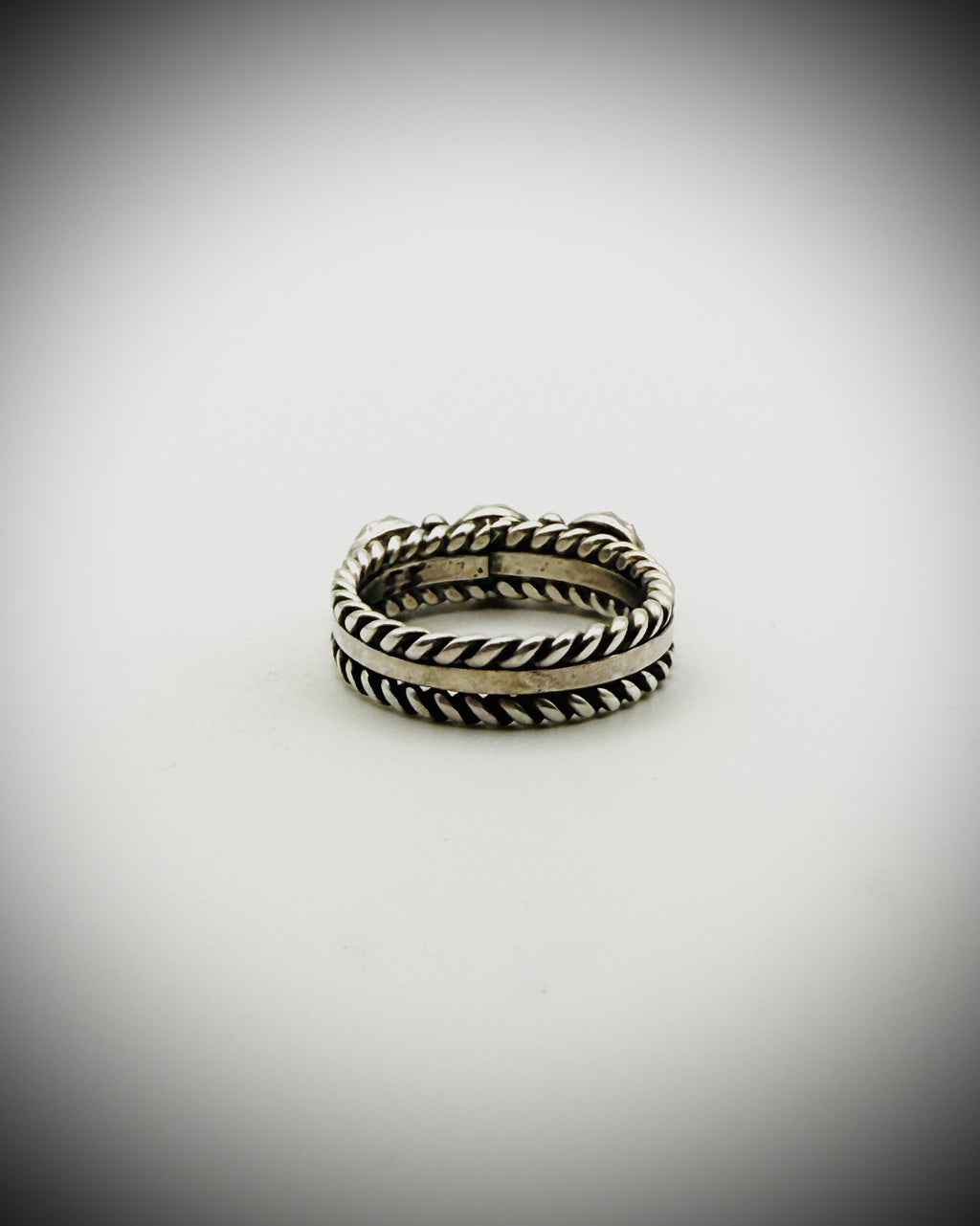 Ray King Sterling & Turquoise Triple-Stone Band — Size 7, 5g