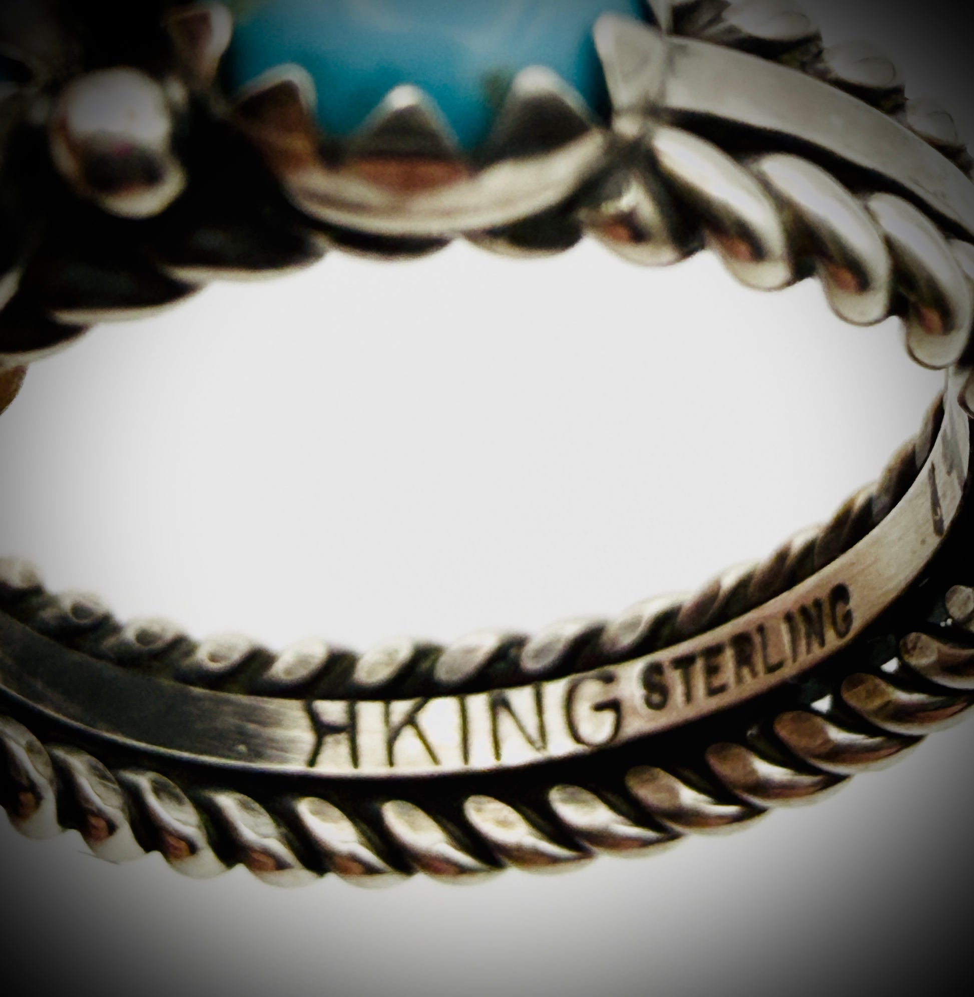 Ray King Sterling & Turquoise Triple-Stone Band — Size 7, 5g