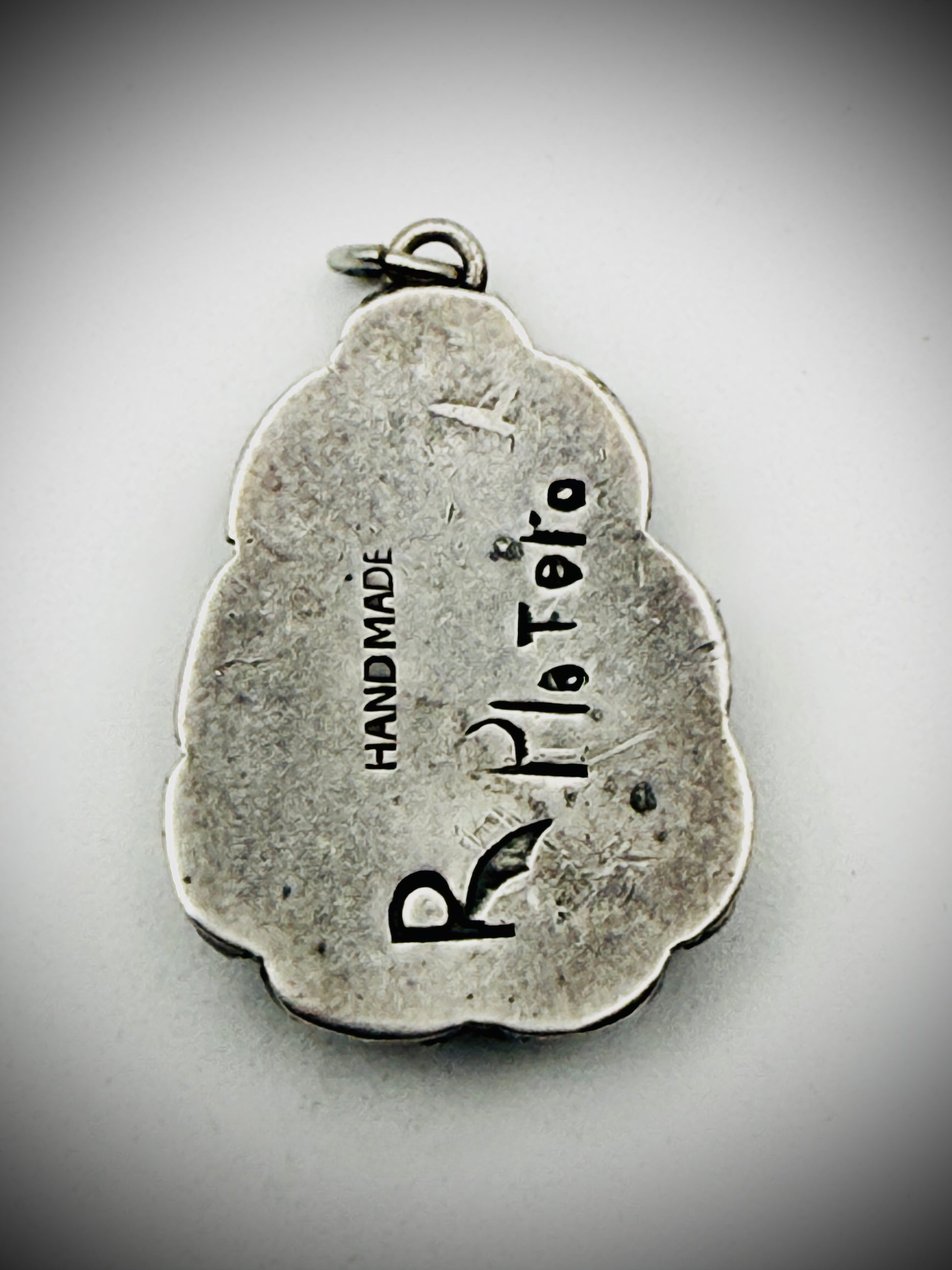 Navajo Sterling Silver “R Platero” Turquoise Pendant – 1″ × ¾″, 4 g